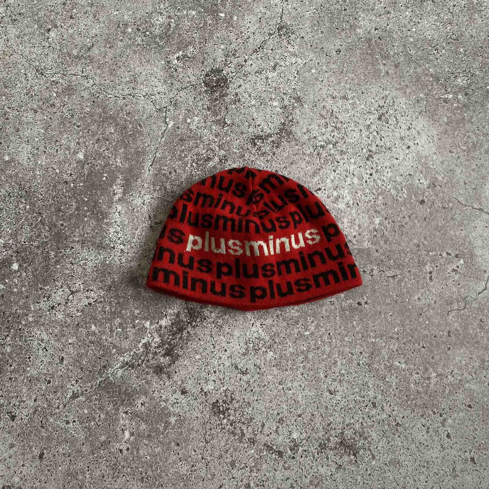 Anime × Vintage Rare plus minus Japan beanie anima grail Cap drill ...