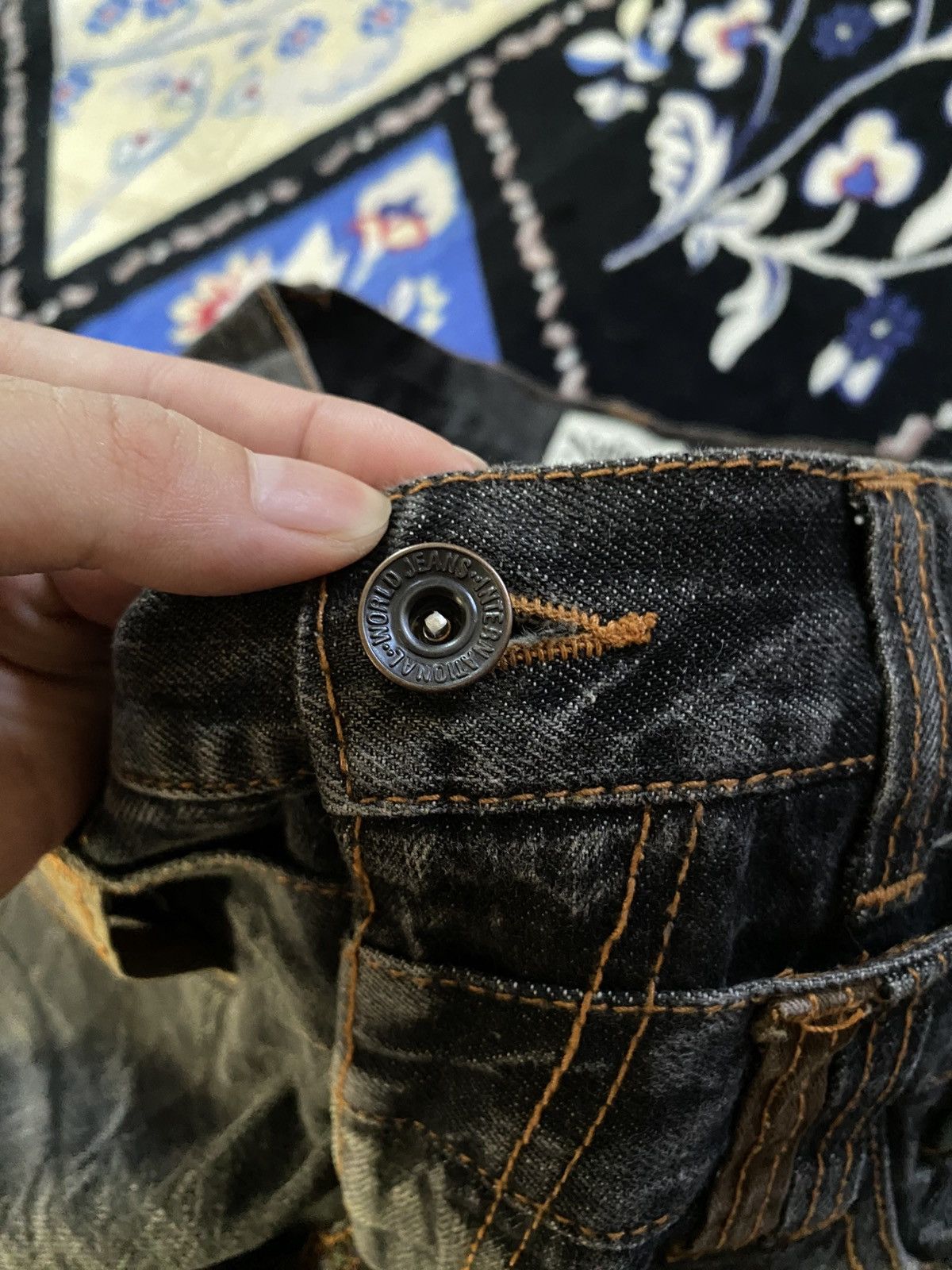 If Six Was Nine Nylaus Double Waist Distressed Japanese Denim Punk Gothic Size US 31 - 7 Thumbnail
