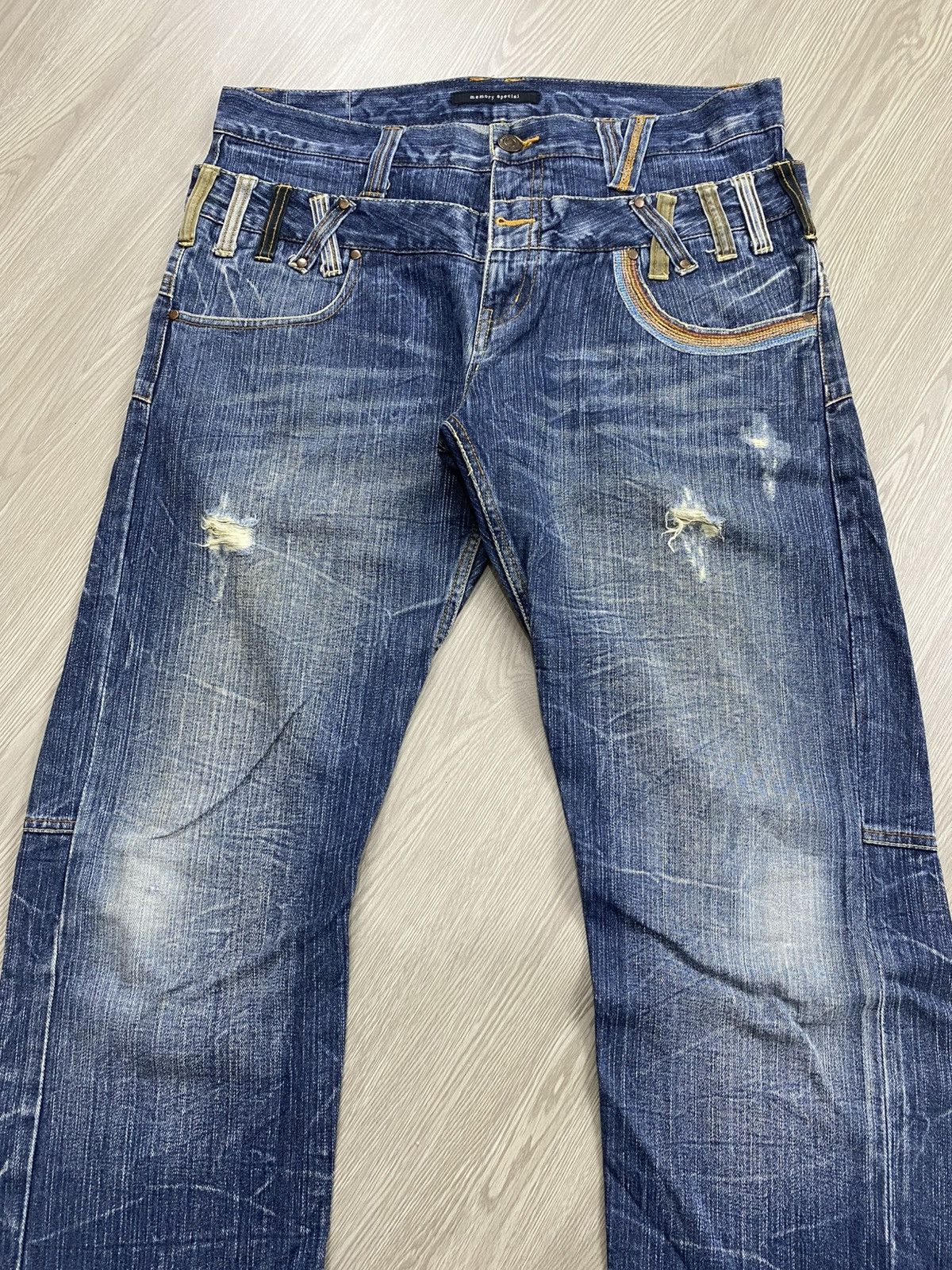 If Six Was Nine × Le Grande Bleu (L.G.B.) 2000s Memory Special Double Waist Distressed Punk Lgb Jeans Size US 34 / EU 50 - 2 Thumbnail