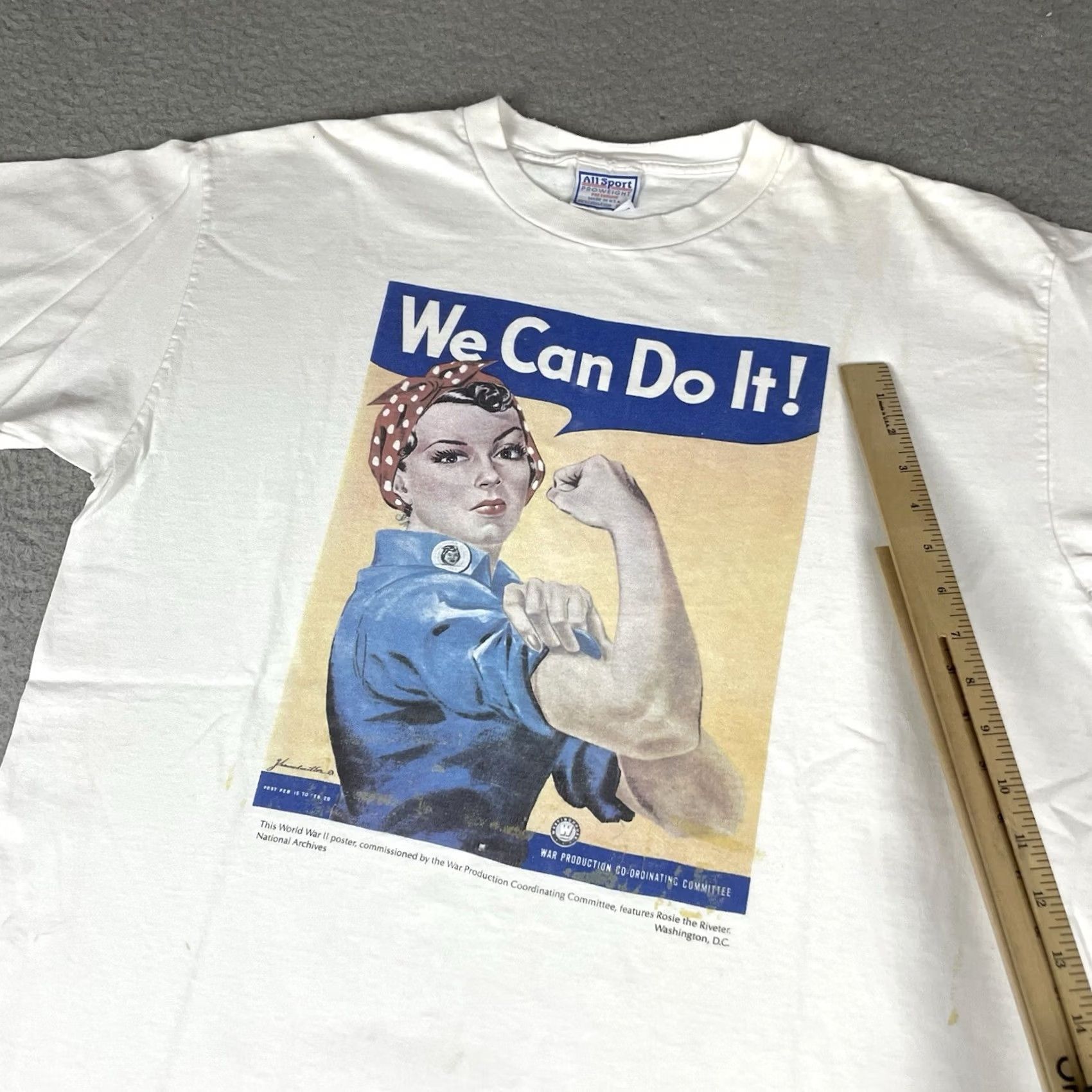Vintage VINTAGE Rosie The Riveter Shirt Adult XL White 90s We Can Do It World War 2 Vtg Size US XL / EU 56 / 4 - 4 Thumbnail