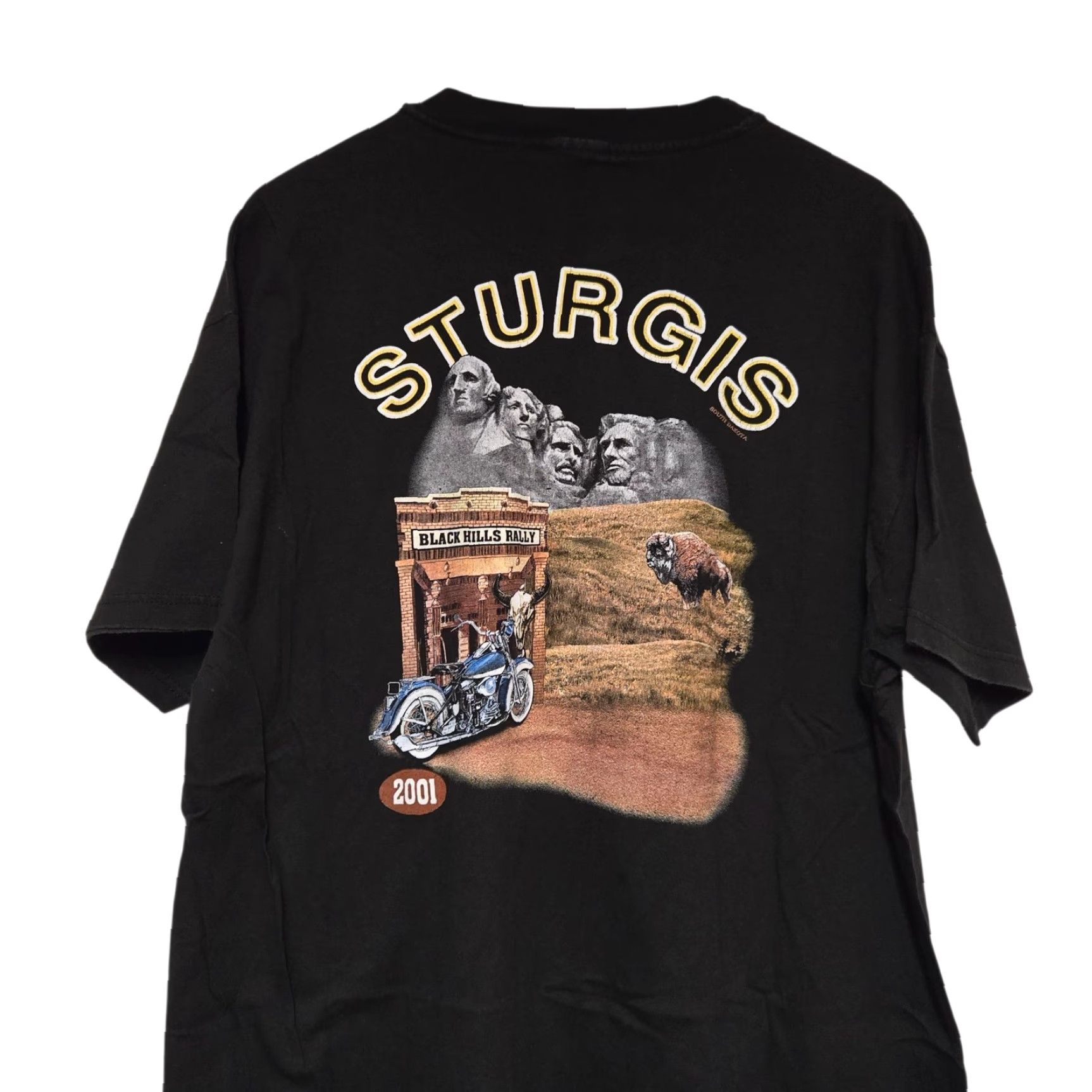 Vintage VINTAGE Sturgis T-Shirt Men's XL Black 2000-2009 Motorcycle Mount Rushmore South Dakota Size US XL / EU 56 / 4 - 2 Thumbnail