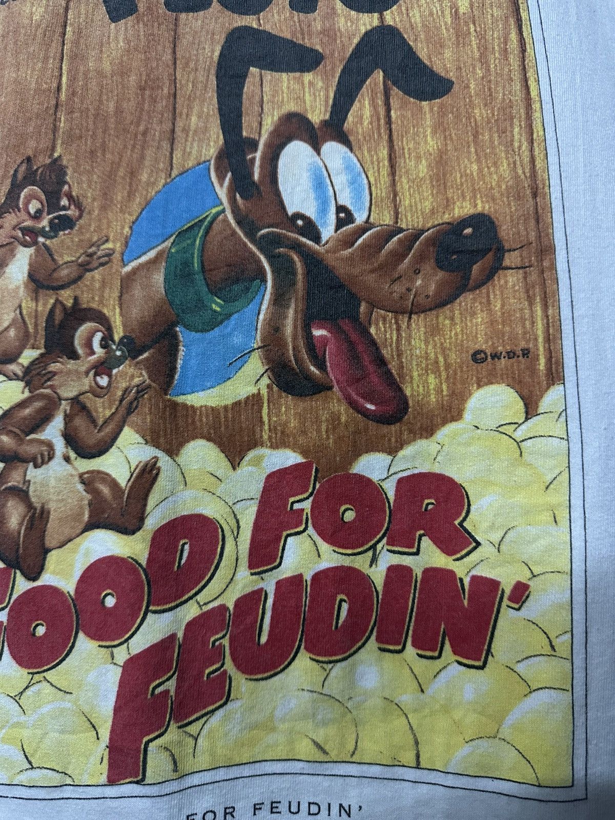 Cartoon Network × Disney × Vintage Vintage 90s Walt Disney Pluto Food For Fueden Cartoon Tee Size US L / EU 52-54 / 3 - 7 Thumbnail