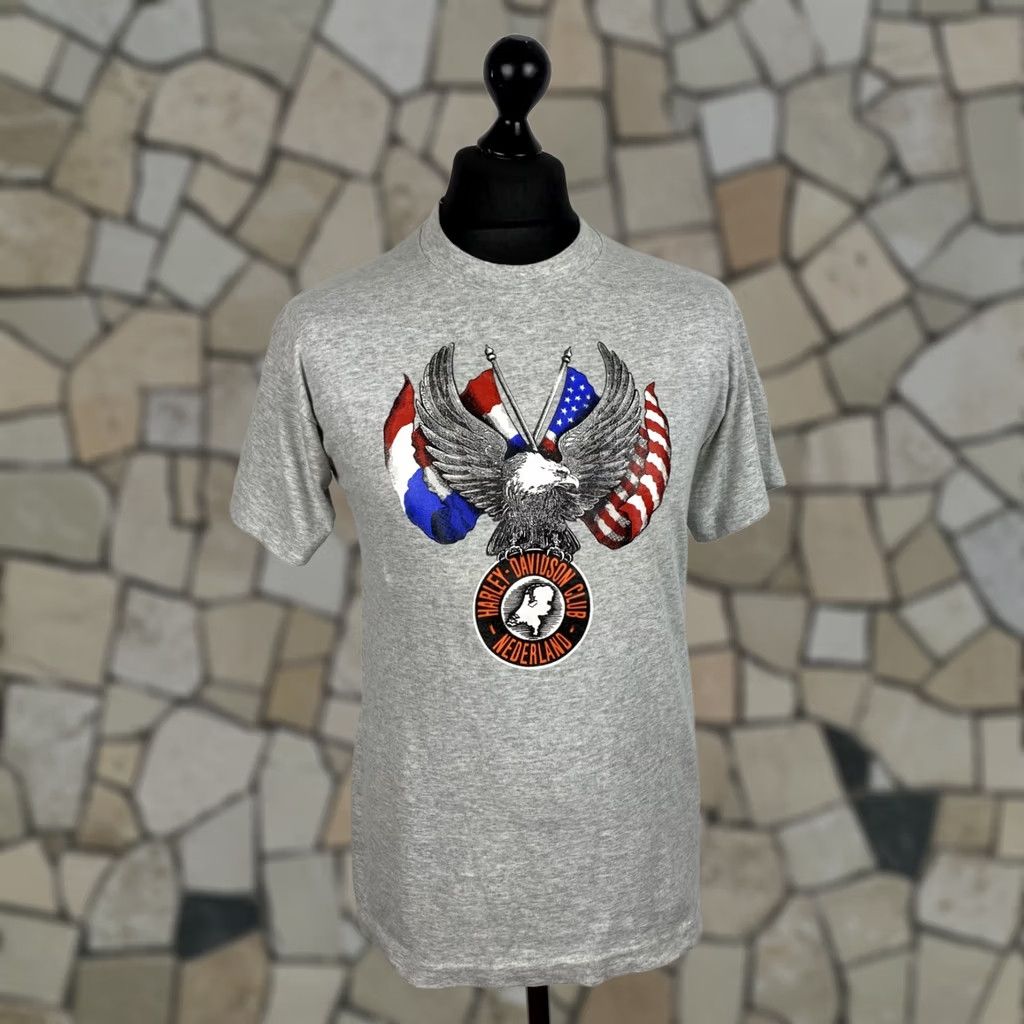 Harley Davidson Harley-Davidson Mens T-Shirt Size M Grey Vintage Club Netherland Screen Stars Shirt Mens Size US M / EU 48-50 / 2 - 1 Thumbnail