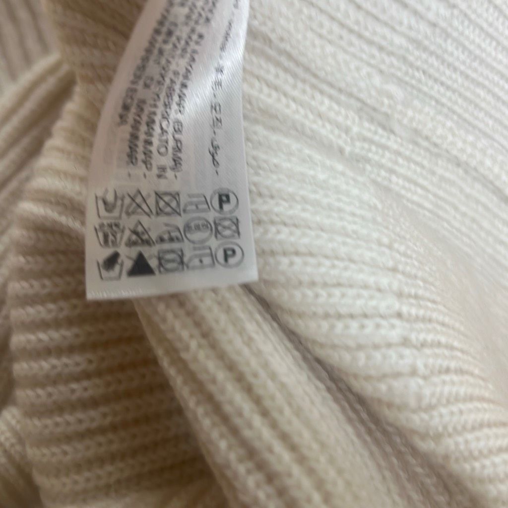 Zara Zara White Wool V-neck Ribbed Sweater Size S / US 4 / IT 40 - 10 Thumbnail