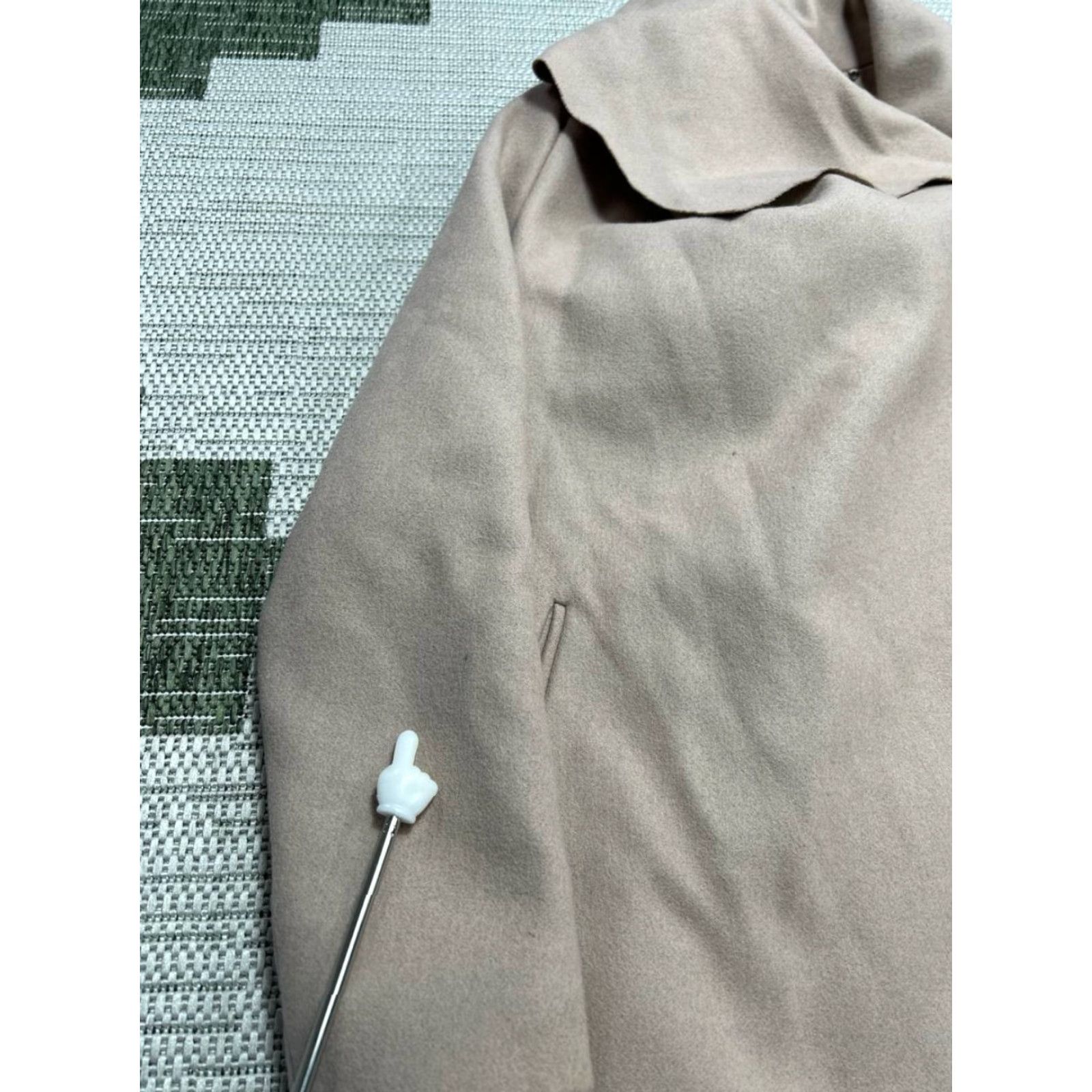 Allsaints AllSaints Overcoat Womens 2 Wool Brown Solid Mid-Length 3/4 Sleeve Button Pockets Casual Winter Fall Spring Regular Coat Mens Size XS / US 0-2 / IT 36-38 - 6 Thumbnail