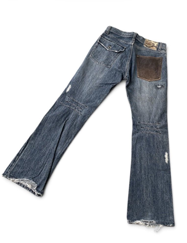 Isamu Katayama Backlash Vintage Disterssed Leather Patch Denim Size US 32 / EU 48 - 9 Thumbnail
