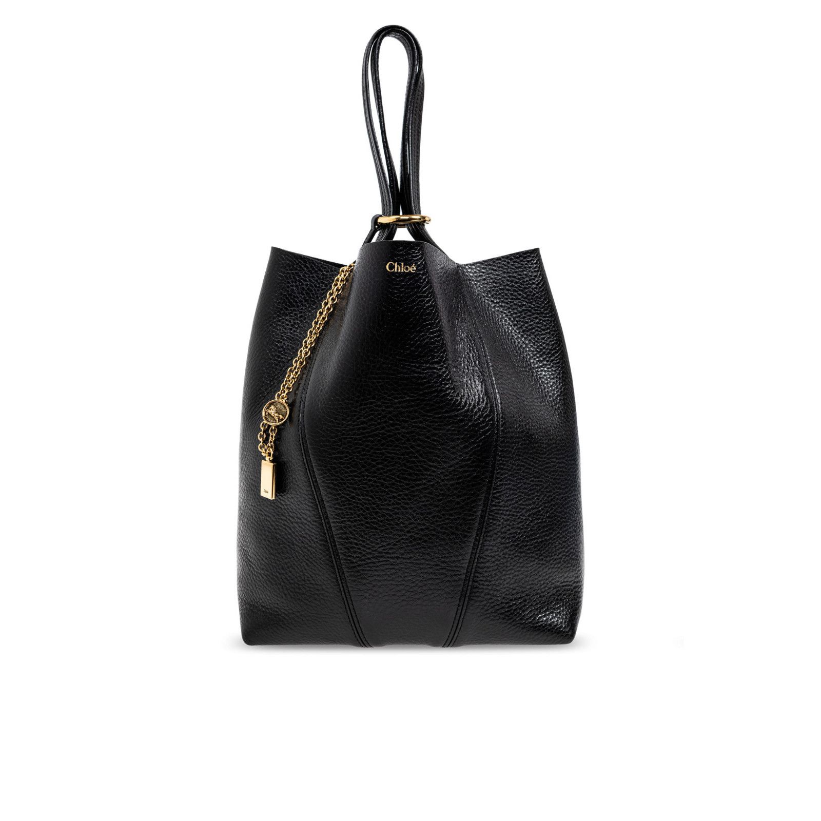 Chloe Chloe Large Spin Black Grained Leather Tote Bag New & Authen Size ONE SIZE - 1 Thumbnail