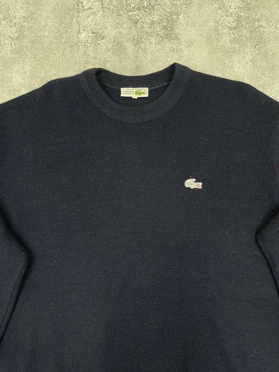 Lacoste Lacoste Men Cotton Knit Sweater Crewneck Pullover Navy Size US XL / EU 56 / 4 - 2 Thumbnail