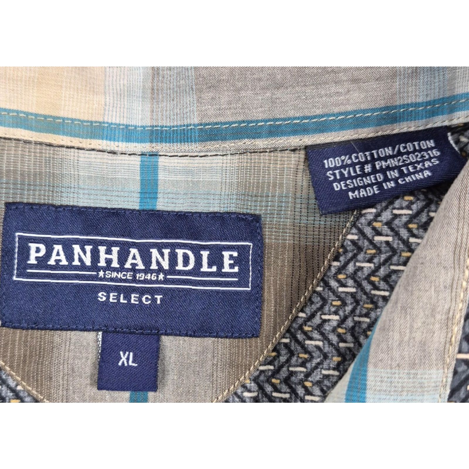Vintage Panhandle Select Snap Up Shirt Mens XL Gray Geometric Western Long Sleeve Vintage No Size US XL / EU 56 / 4 - 5 Thumbnail