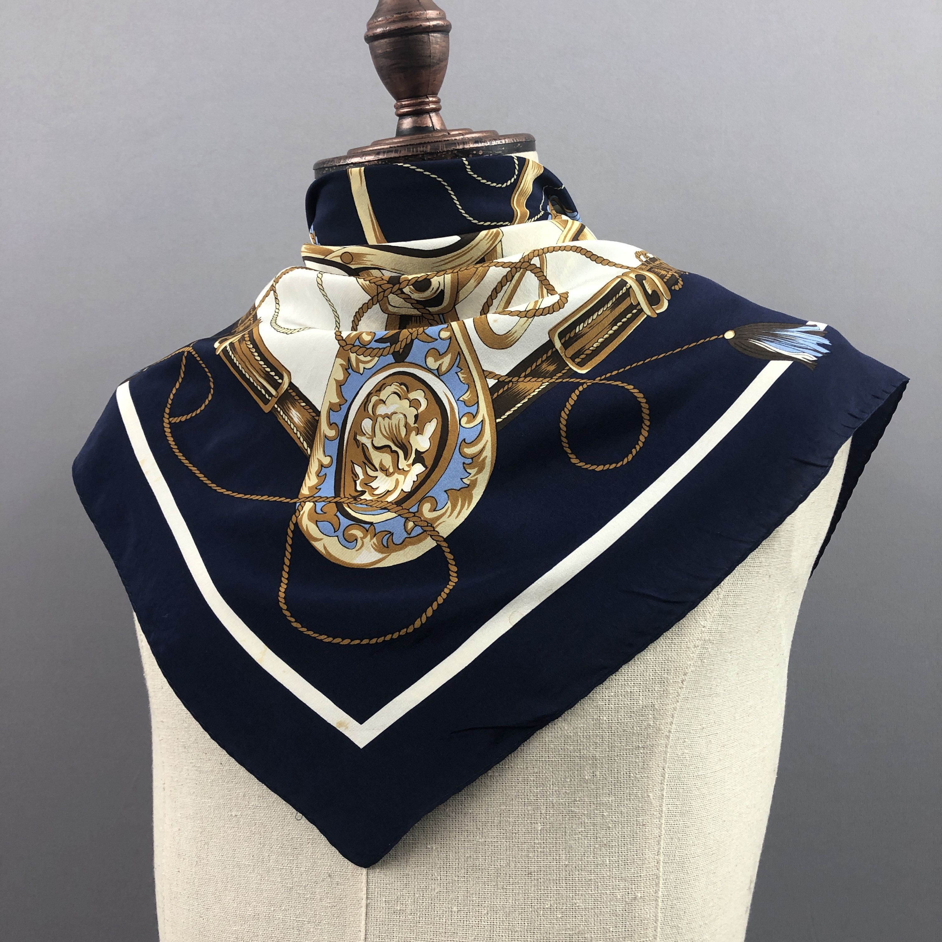 Other × Vintage Vintage SILK Scarf Twill Stole Wraps Scarves Size ONE SIZE - 4 Thumbnail