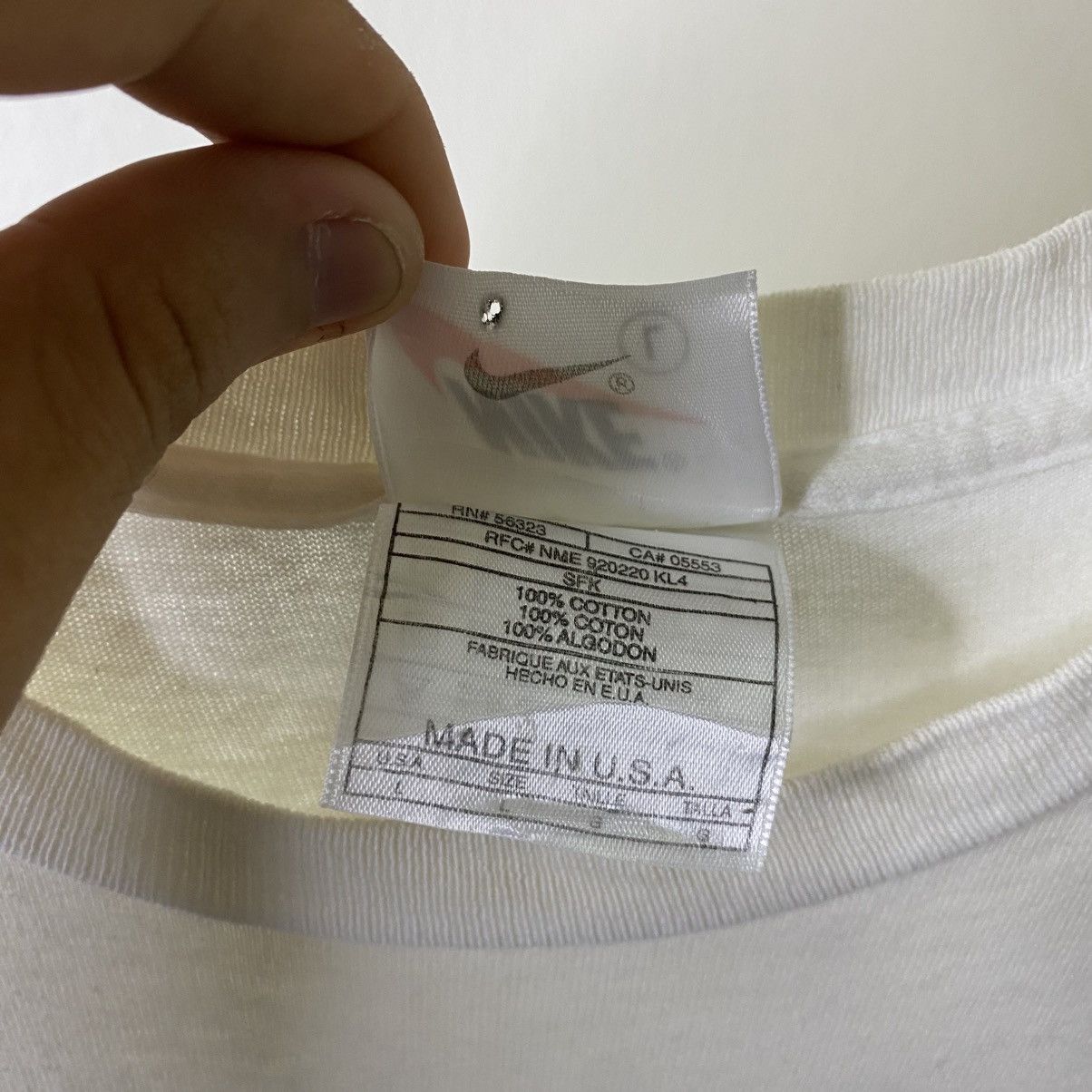 Nike Vintage 1990s Nike Oval T Shirt Size US XL / EU 56 / 4 - 4 Thumbnail