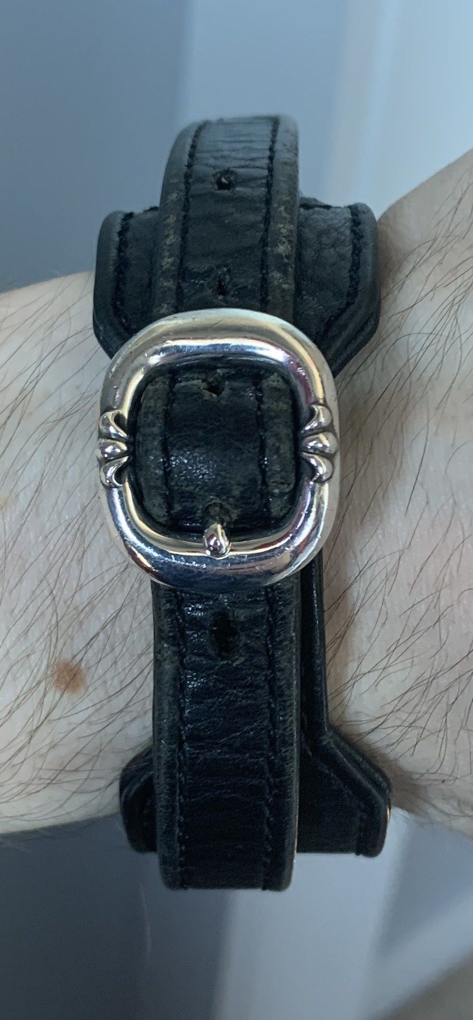 Chrome Hearts Chrome Hearts Adjustable Leather Silver Gunslinger Bracelet Size ONE SIZE - 13 Thumbnail