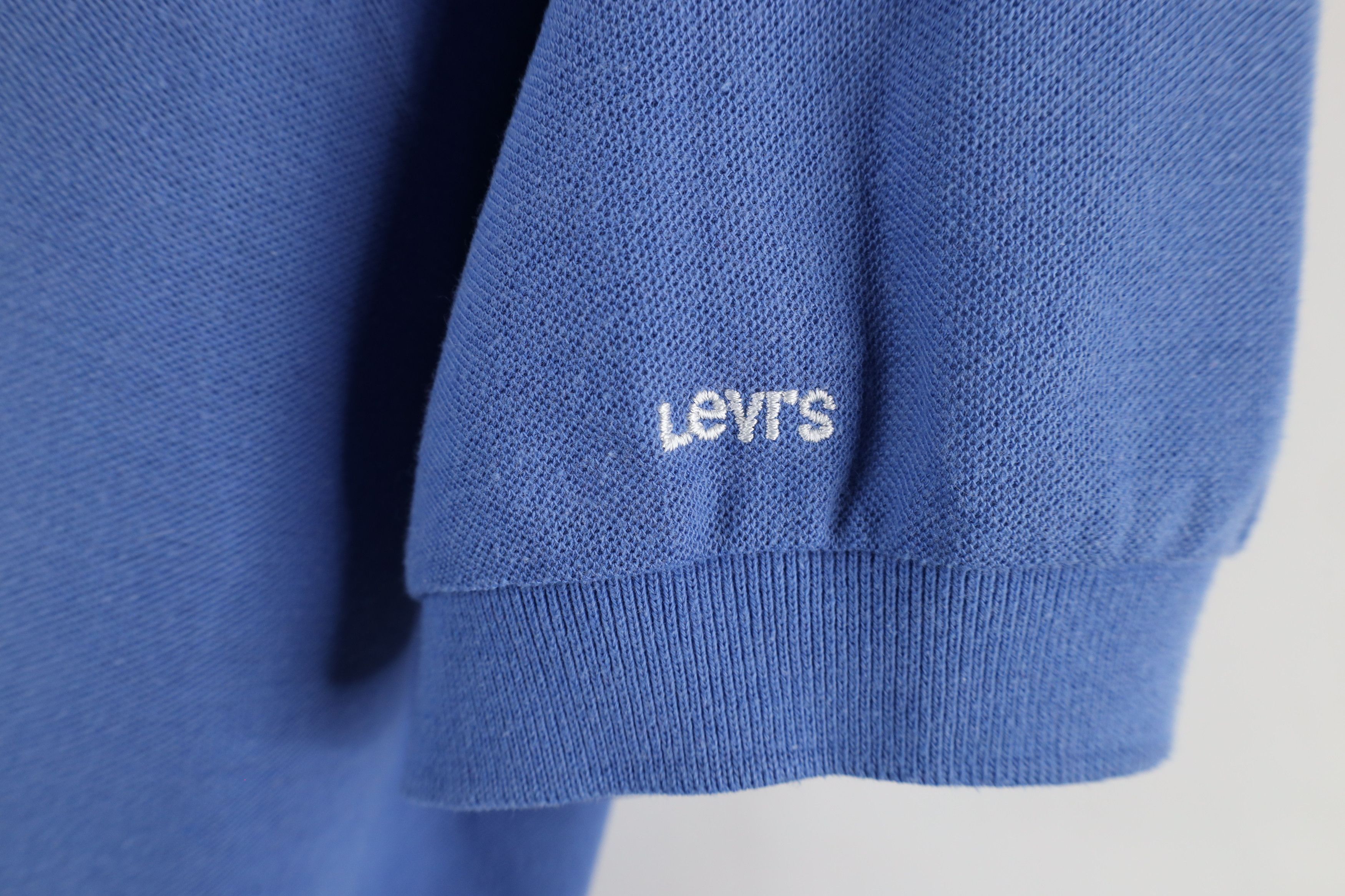 Levi's × Vintage Vintage 80s 90s Levis Spell Out Collared Polo Shirt Blue Size US L / EU 52-54 / 3 - 4 Thumbnail