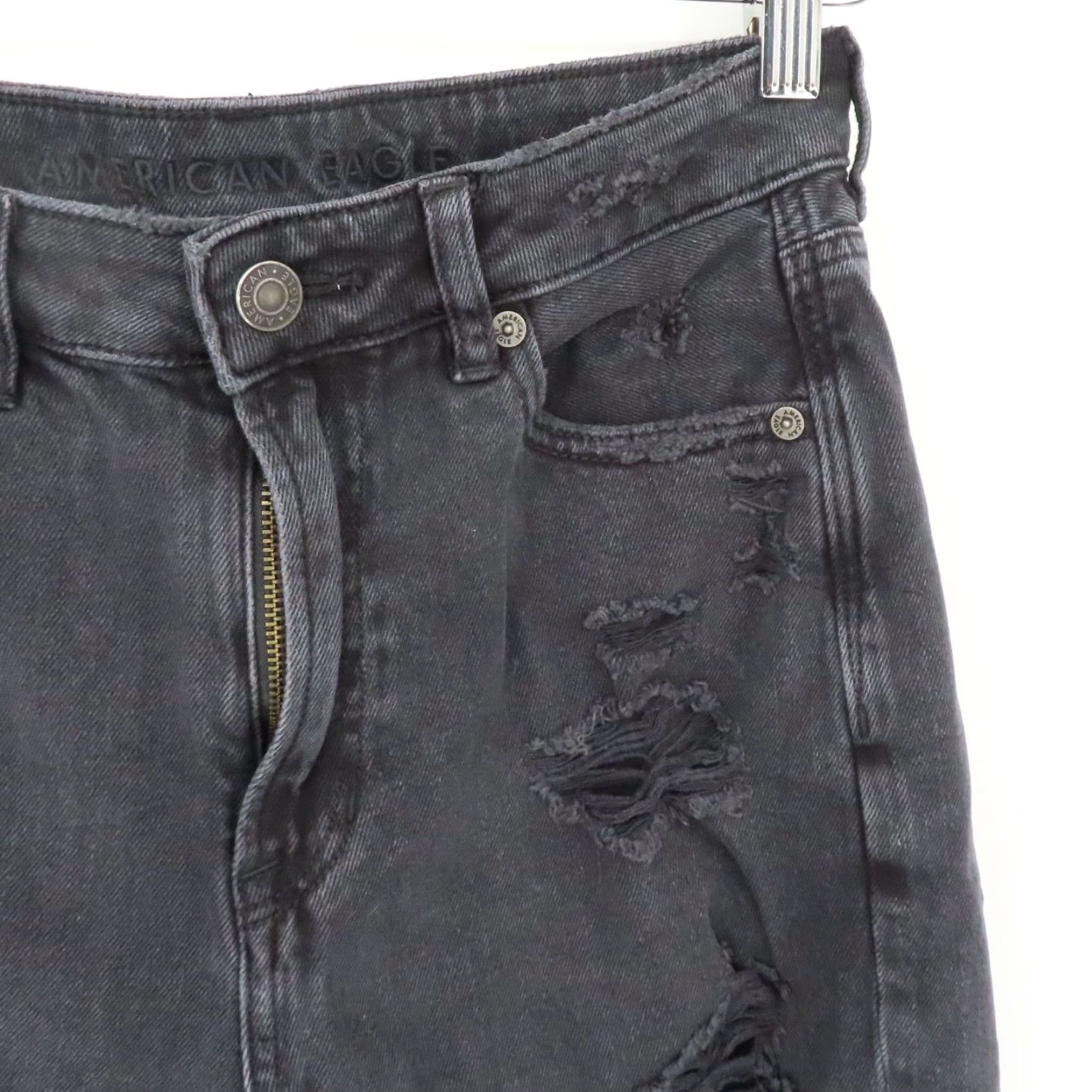 American Eagle Outfitters American Eagle Womens 4 Comfort Stretch Black Distressed Destroyed Denim Jeans Size 27" / US 4 / IT 40 - 5 Thumbnail