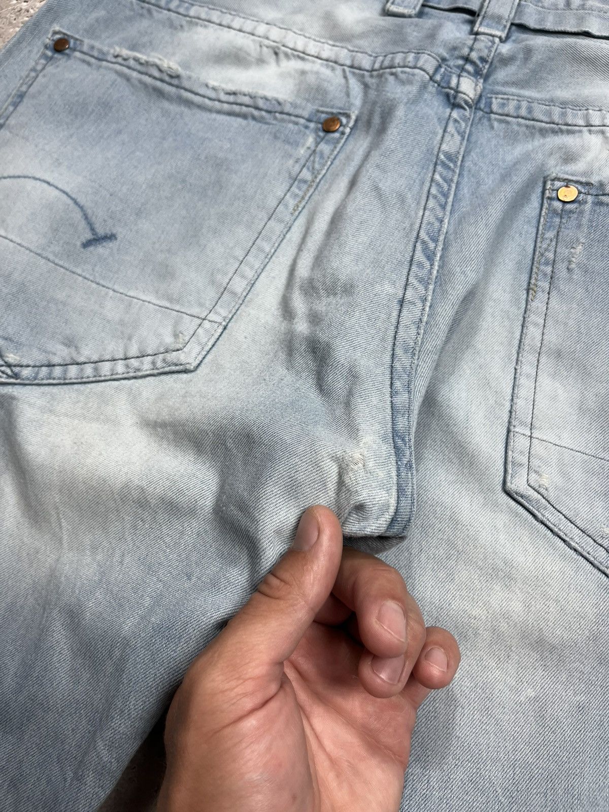 G-Star G-Star RAW Baggy Light Wash Distressed Jeans Men’s Size US 36 / EU 52 - 7 Thumbnail
