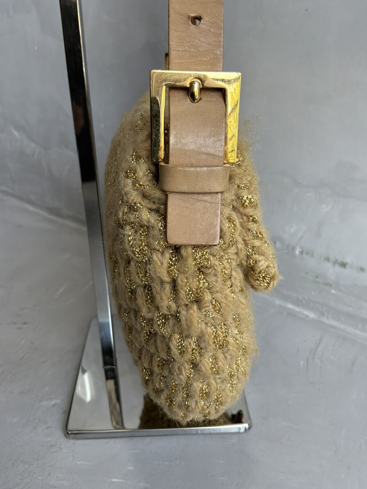 Fendi Fendi - Knit Woven Crochette Ponyhair Baguette Bag Size ONE SIZE - 9 Thumbnail