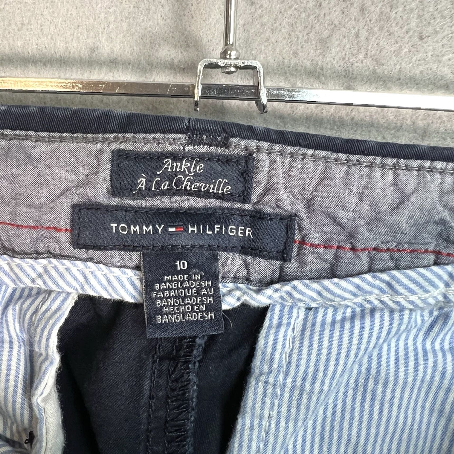 Tommy Hilfiger VINTAGE Tommy Hilfiger Pants Womens 10 Blue Ankle Slim Tapered Slacks Dress Size 32" / US 10 / IT 46 - 7 Thumbnail