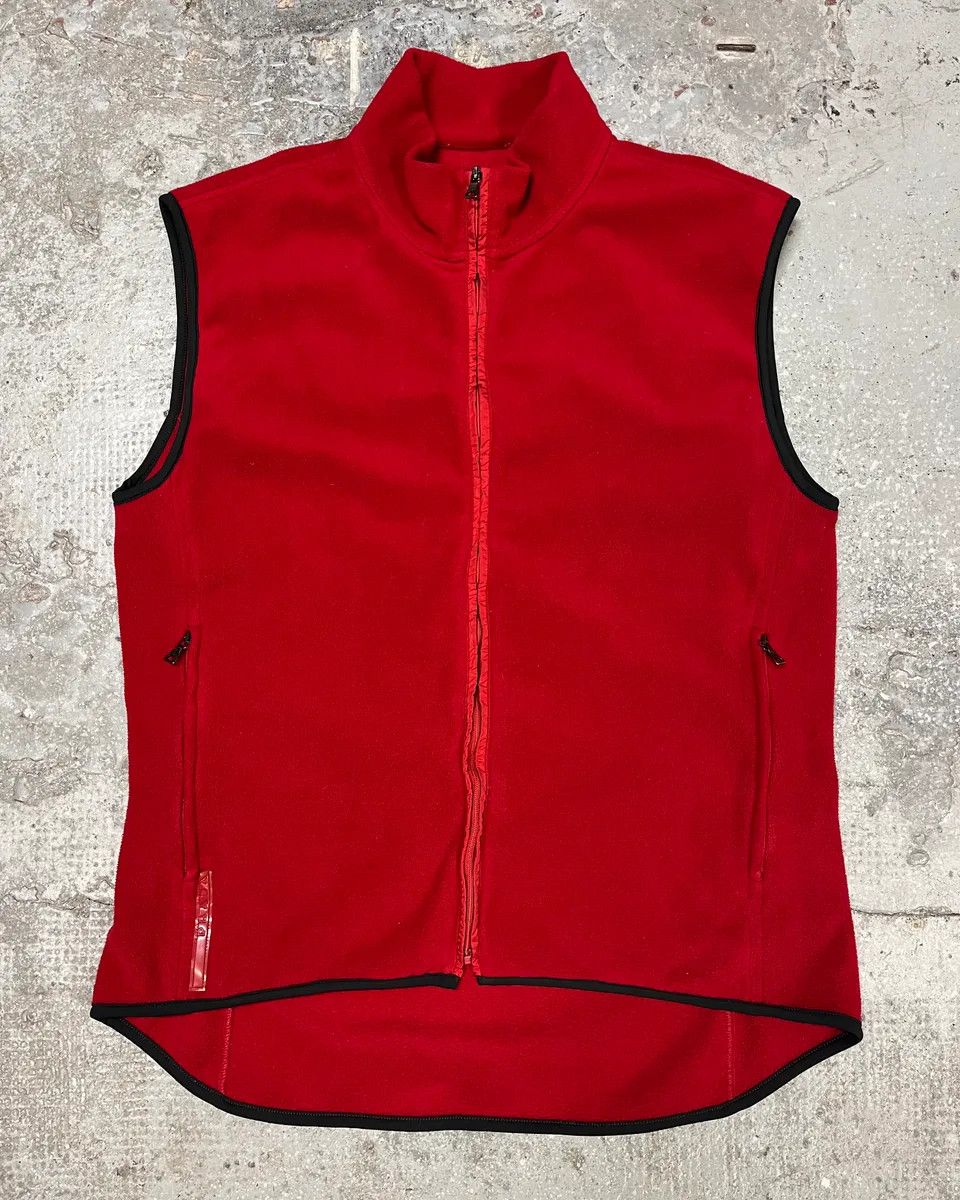 2000s Prada Red Linea Rossa Sleeveless Polar Fleece Vest