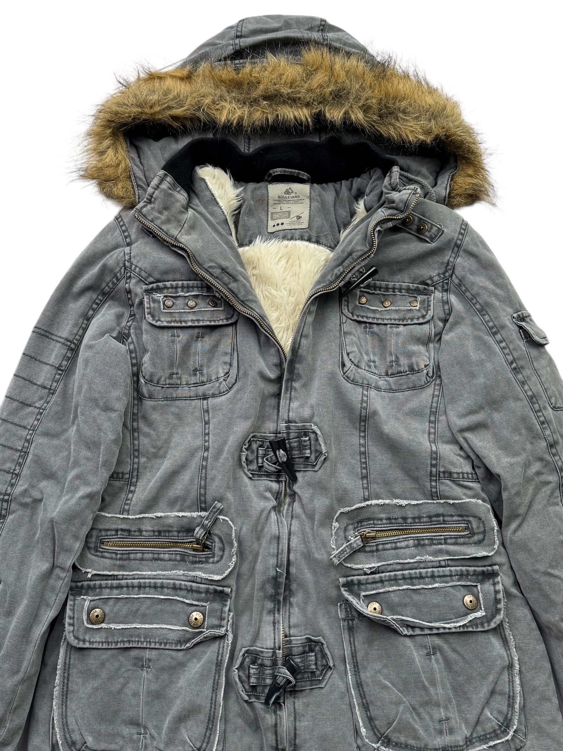 Vintage Y2K Hooded Jacket (V50) Size L / US 10 / IT 46 - 2 Thumbnail