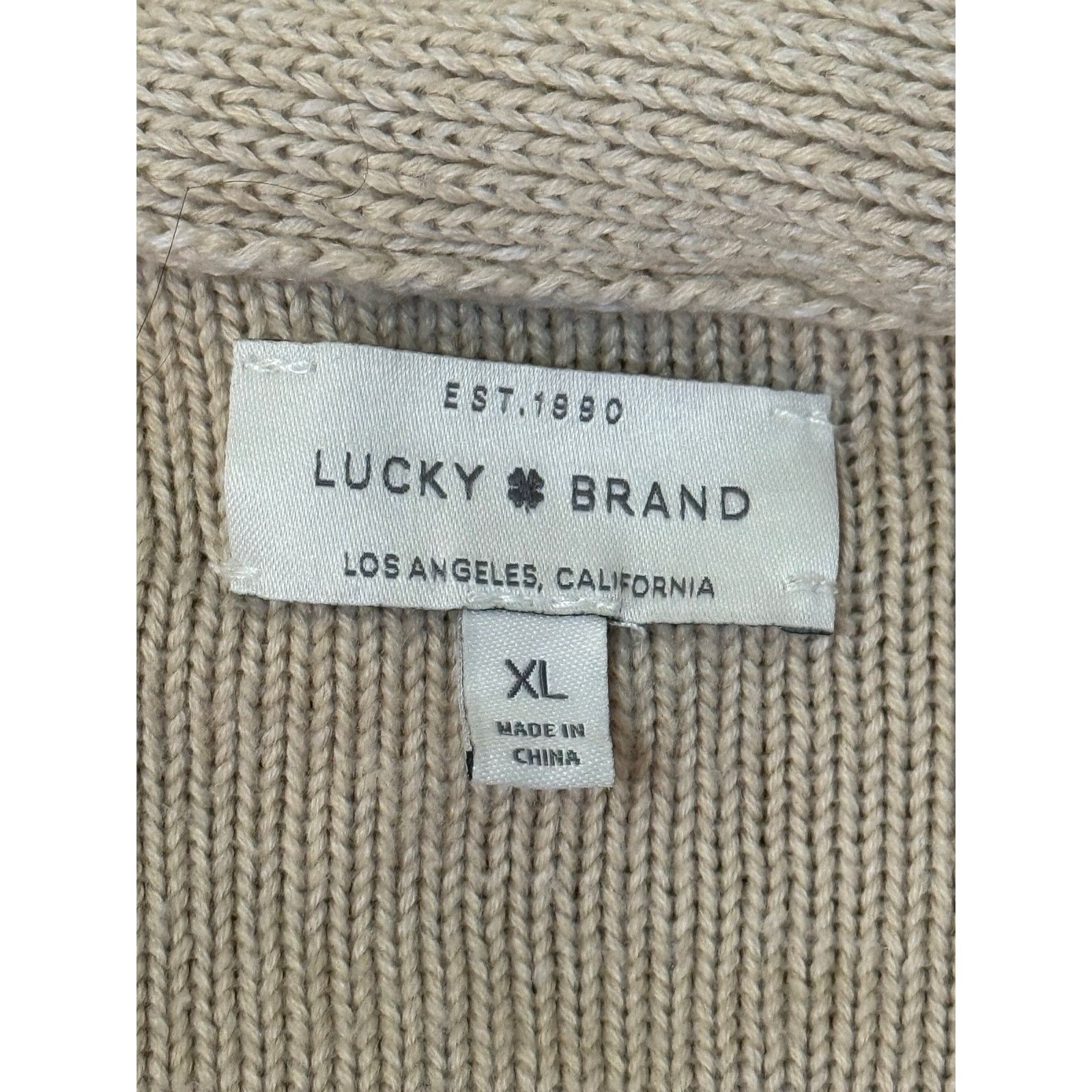 Lucky Brand Lucky Brand Cardigan Women X Large Beige Cotton Modal Size XL / US 12-14 / IT 48-50 - 6 Thumbnail