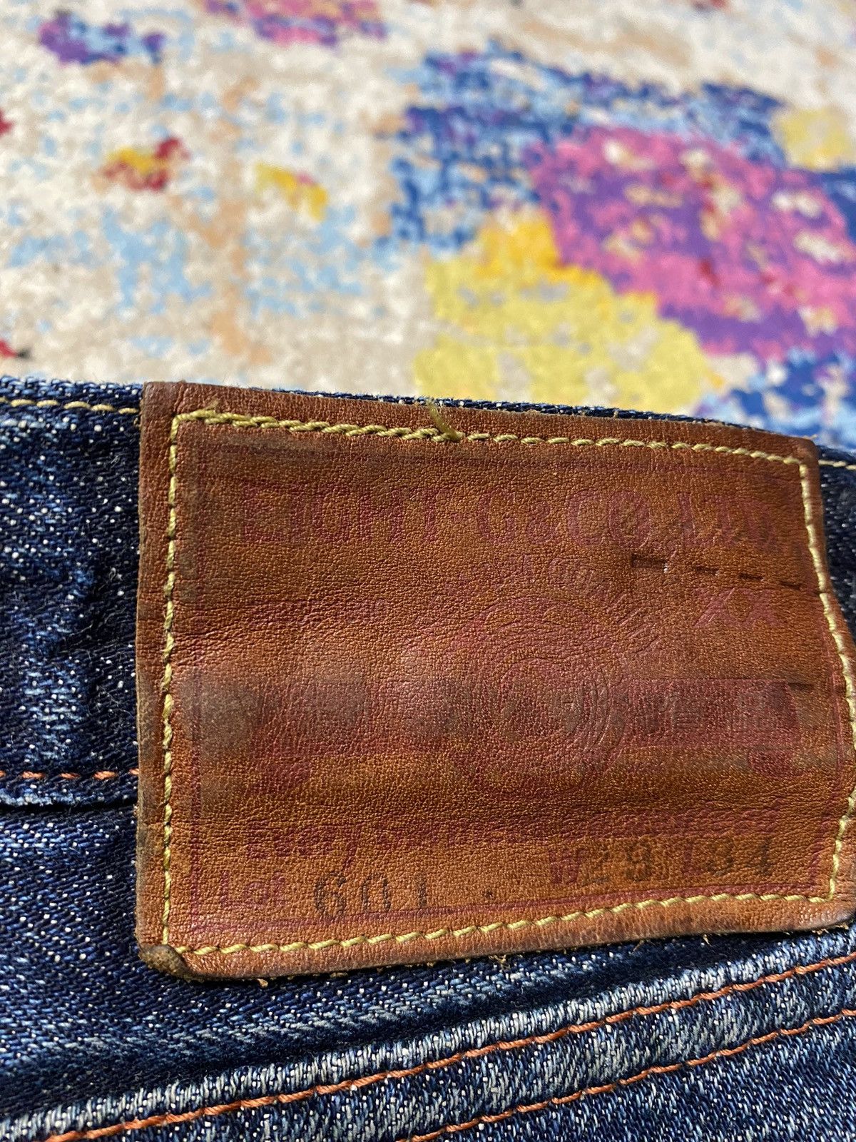 EIGHT-G × Japanese Brand × Vintage Eight G Lot 601 Rokumaru Vintage Style 15oz distressed & cut Size US 29 - 7 Thumbnail
