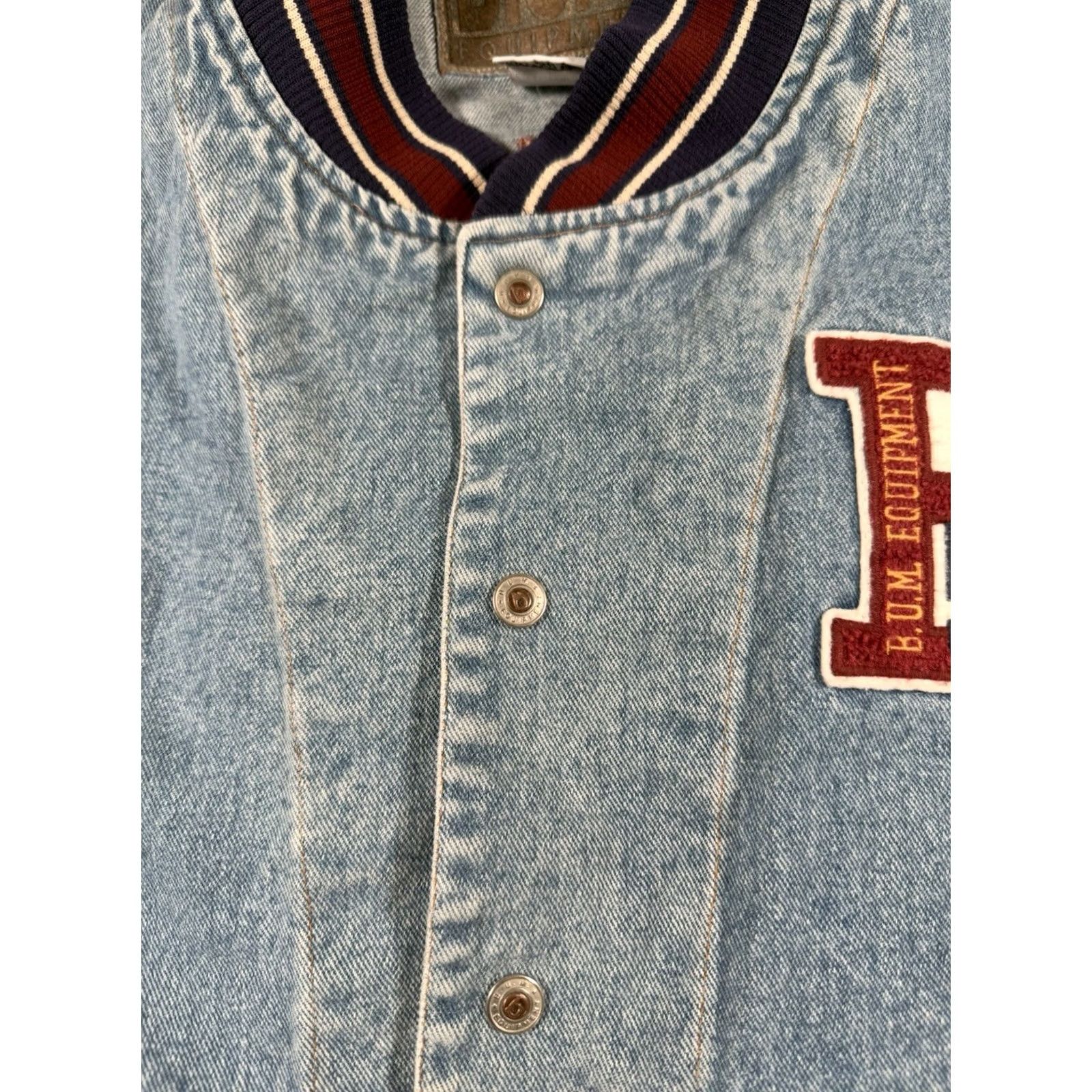Equipment VINTAGE Bomber Denim Jacket Mens Large Blue Varsity 90s Jacket Men’s Large Blue Varsity 90s Size US L / EU 52-54 / 3 - 4 Thumbnail