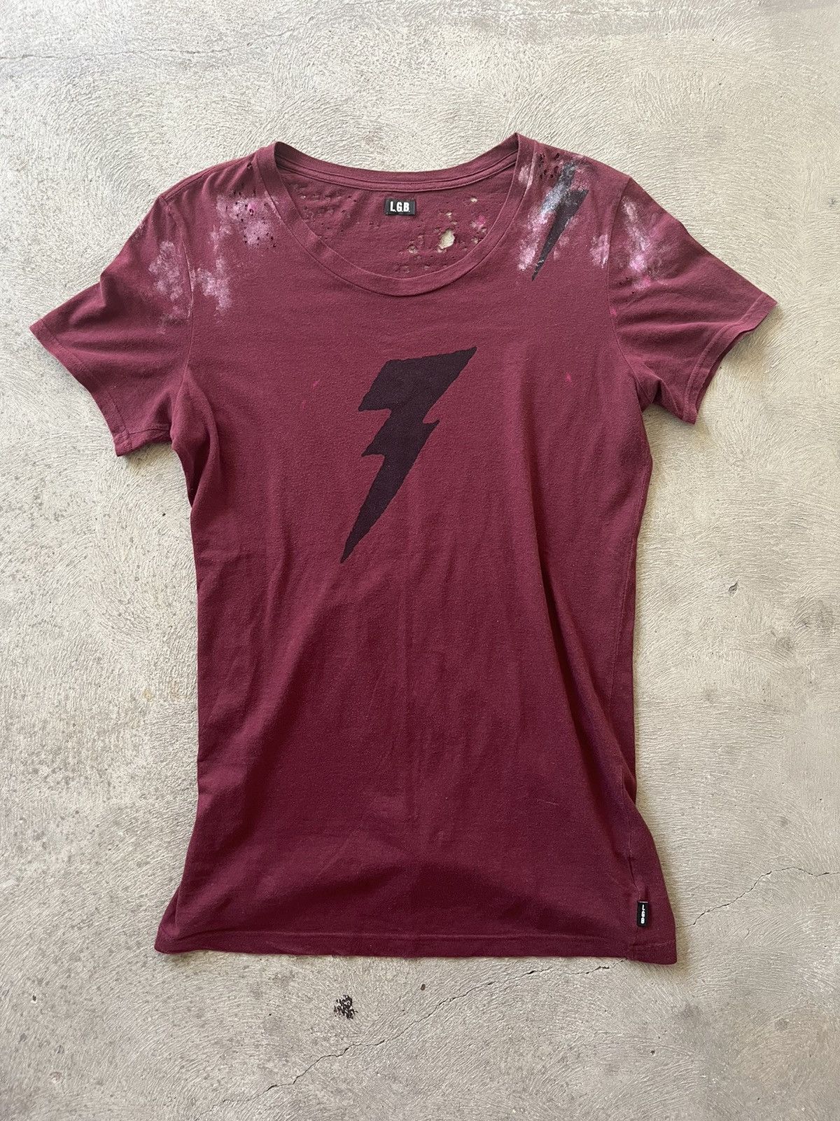 image of If Six Was Nine x Le Grande Bleu L G B Lgb God’S Voice T-Shirt Burgundy | 3 in Burgandy (Size Large