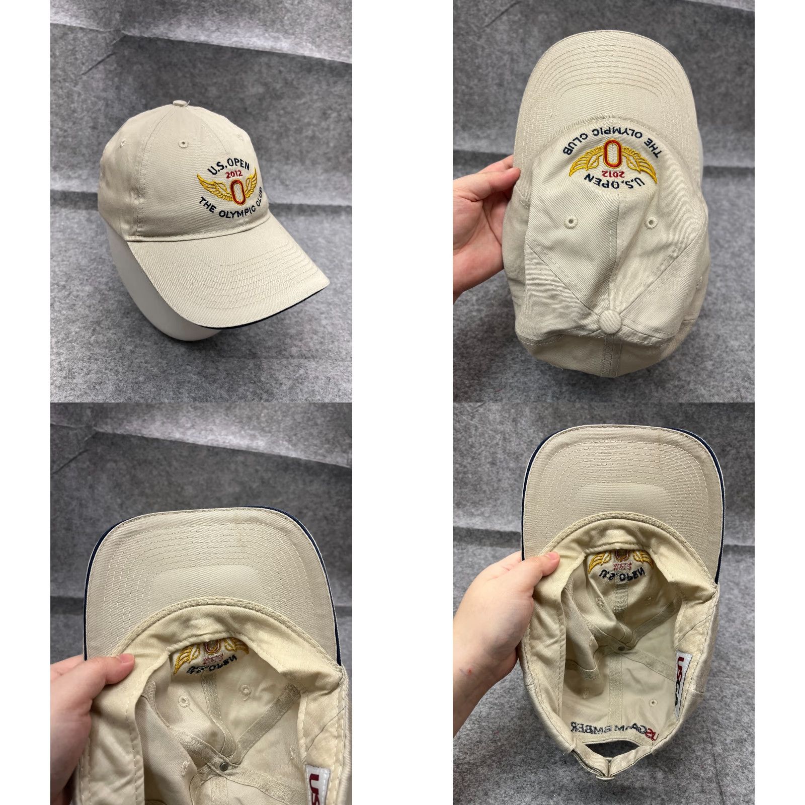 Vintage USGA Hat Cap Strap Back Adult One Size Ivory Cotton 2012 US Open The Olympic Club Size ONE SIZE - 8 Thumbnail