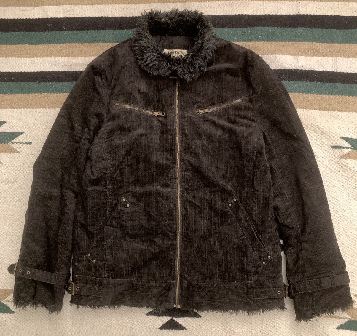Smith's American Smiths American FUR JACKET GOTHIC PUNK Style Size US L / EU 52-54 / 3 - 3 Thumbnail
