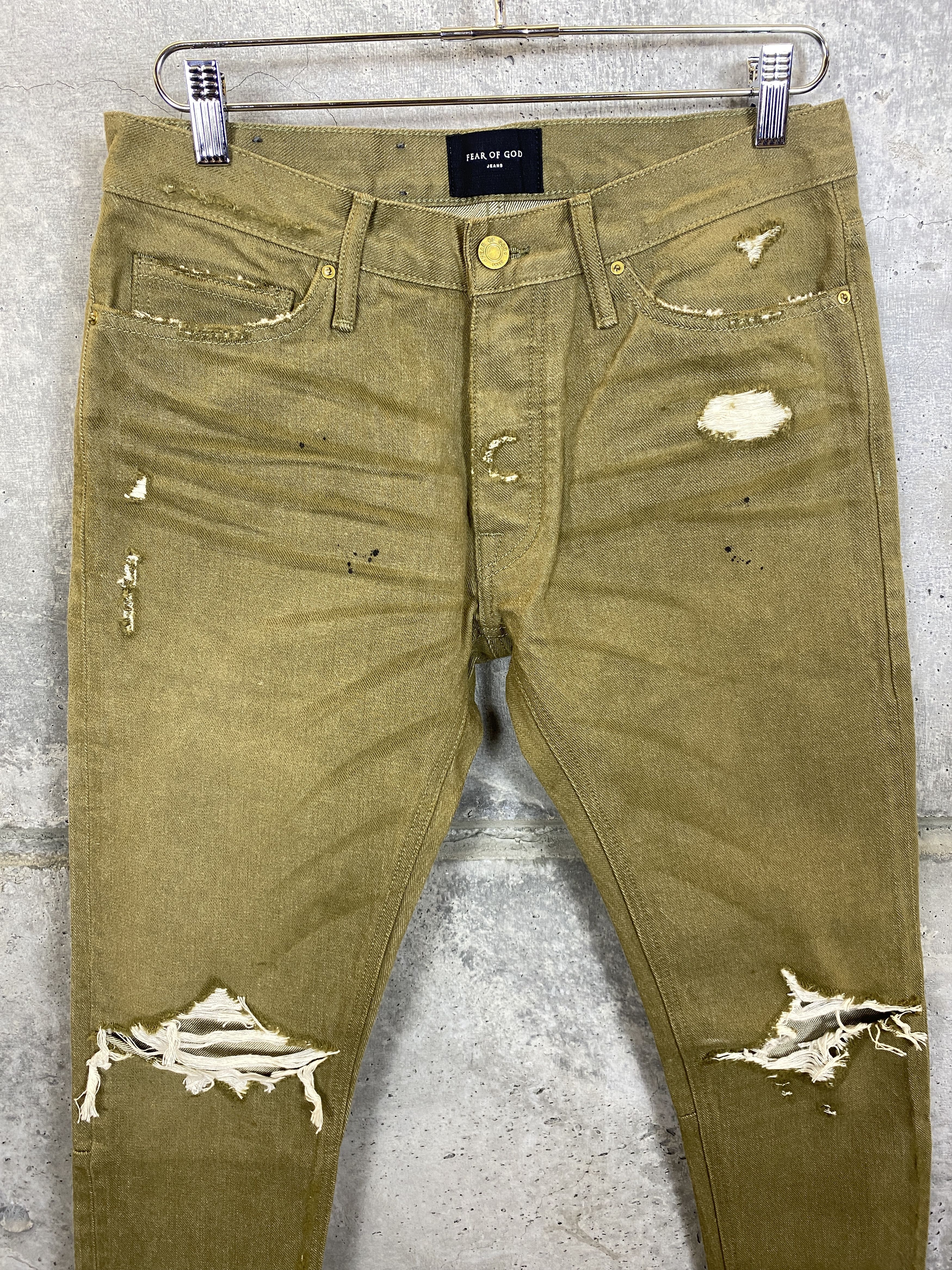 Fear of God NWOT VINTAGE FEAR OF GOD GOLD DISTRESSED DENIM JEAN DENIM Size US 31 - 3 Thumbnail