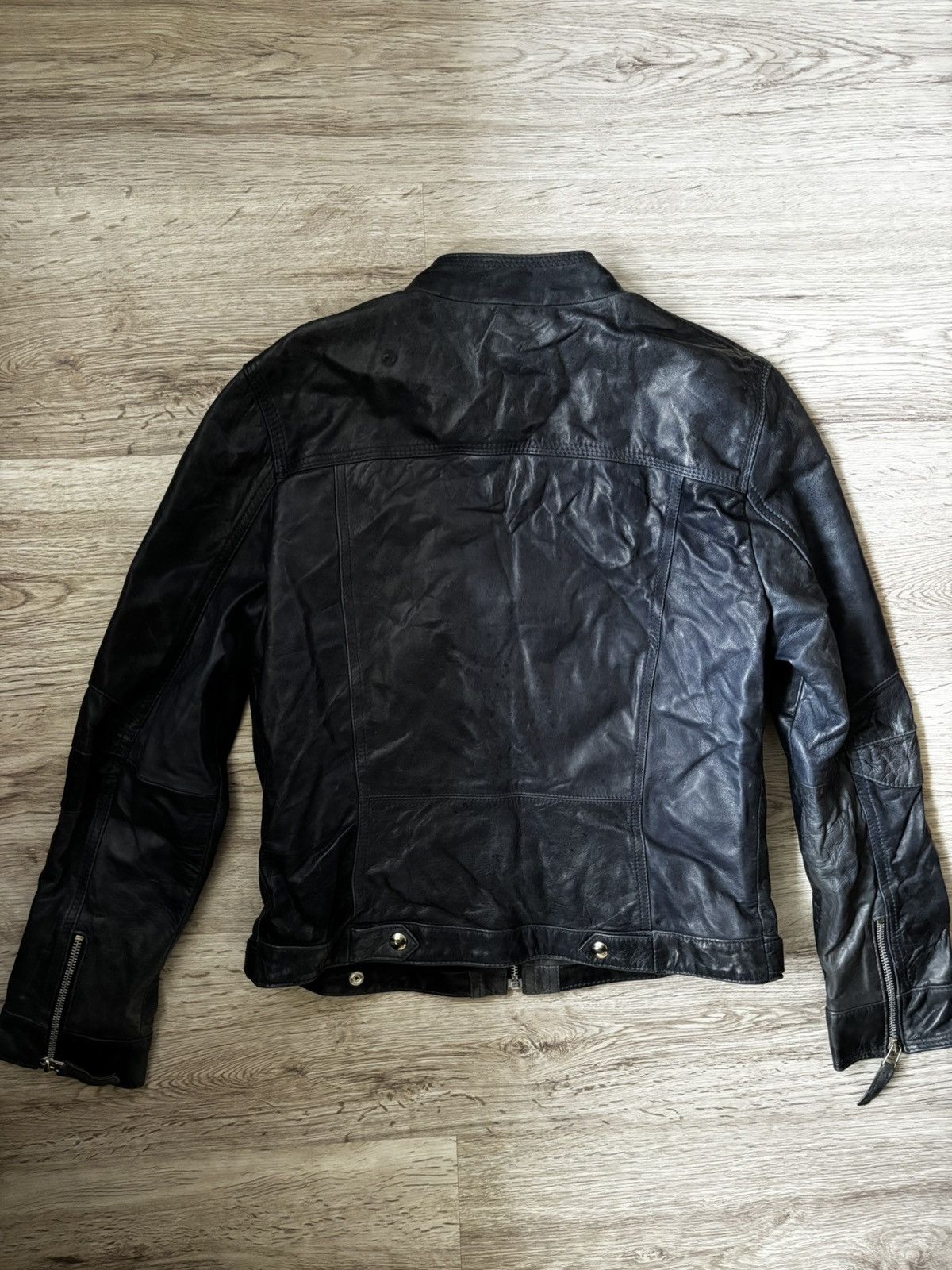 Other Renzo Costa Dark Blue Leather Jacket M – Peru Made Size M / US 6-8 / IT 42-44 - 12 Thumbnail