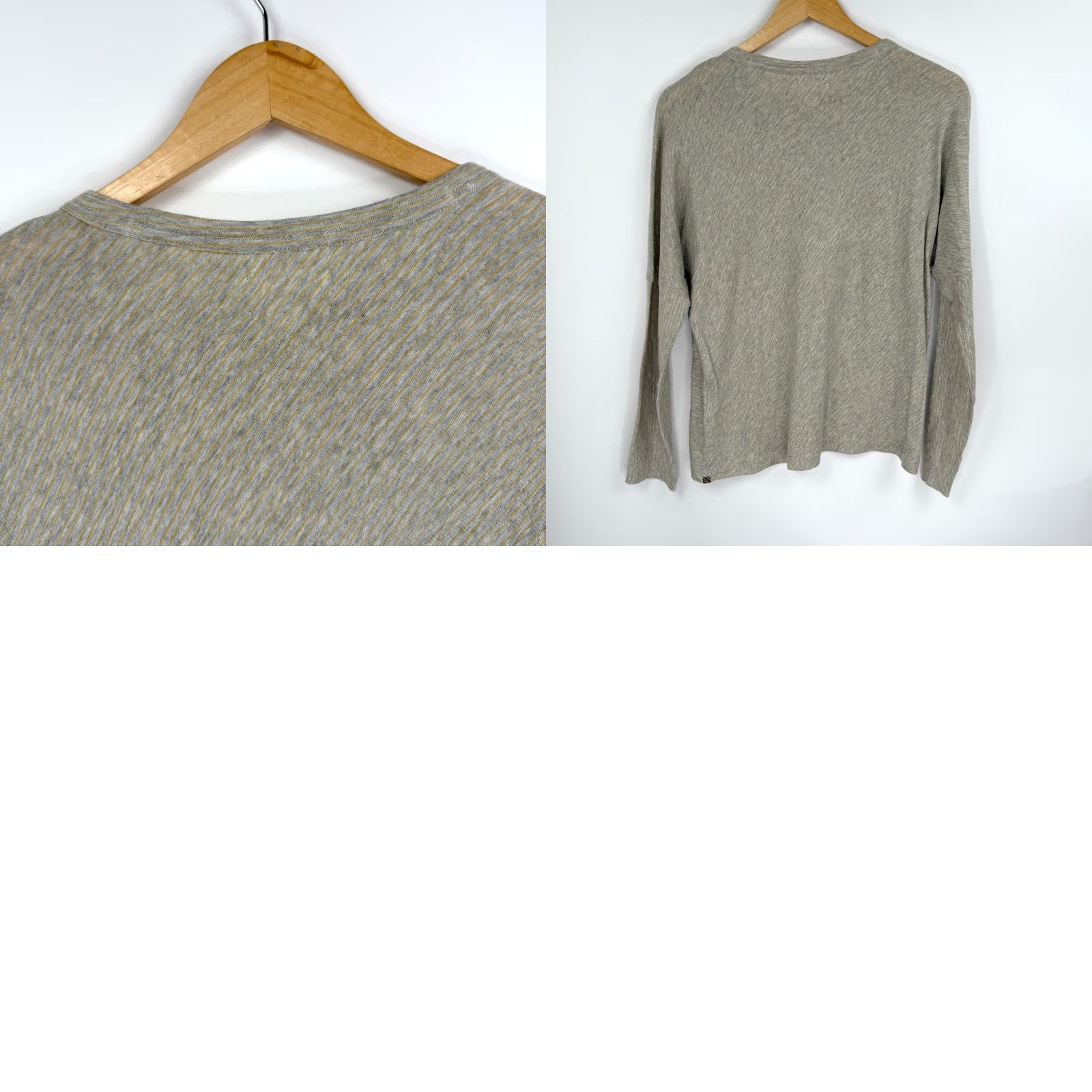 Billy Reid Billy Reid Womens Small Cotton Cashmere Pullover Long Sleeve Striped Knit Crew Neck Sweater Regular Fit Gray 3-Season Vintage? No Size S / US 4 / IT 40 - 8 Thumbnail