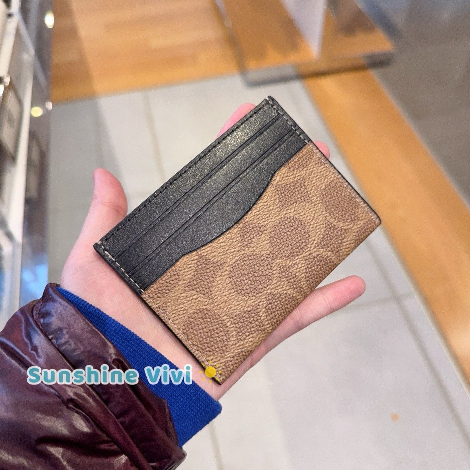 Coach NWT Coach Slim Id Card Case Signature Canvas CW366 Tan Black Size ONE SIZE - 1 Thumbnail