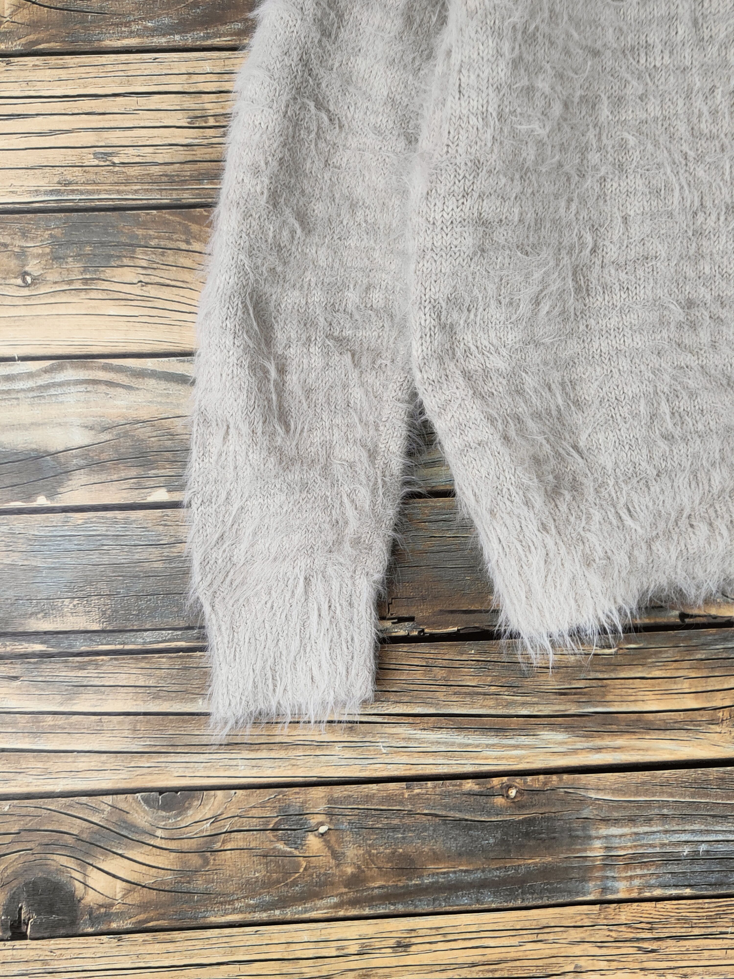 Japanese Brand DL Te Chici Terrasse Beige Fur Mohair Knitwear #46-450 Size XS / US 0-2 / IT 36-38 - 4 Thumbnail