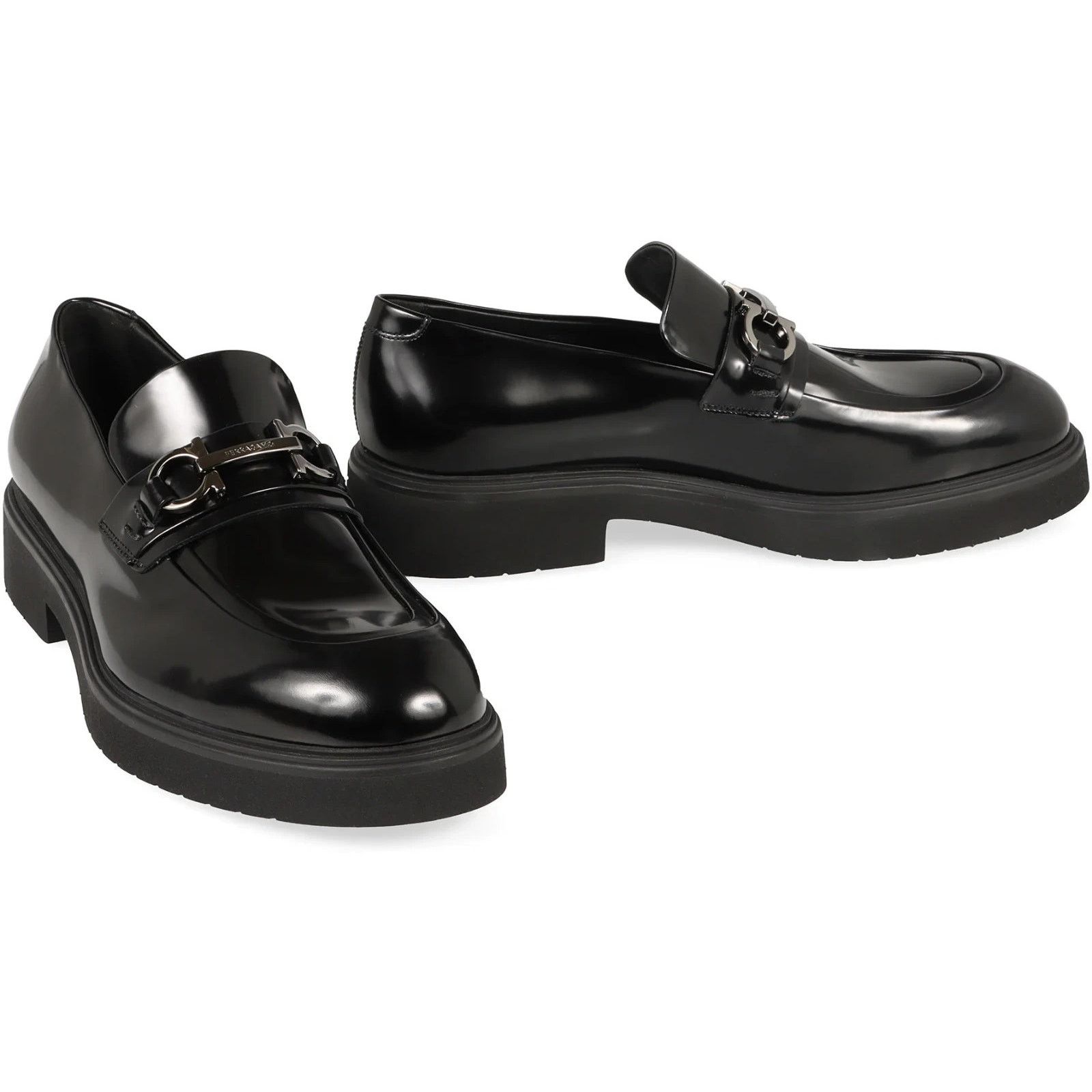 Salvatore Ferragamo FERRAGAMO FIORELLO BLACK PATENT LEATHER GANCINI LOAFERS 11 Size US 11 / EU 44 - 8 Thumbnail