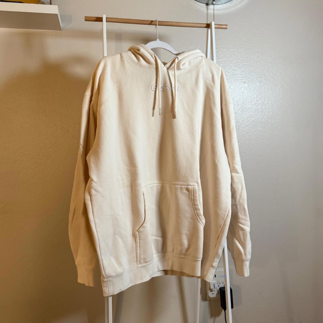 Designer cream GLOSSIER hoodie Size XL / US 12-14 / IT 48-50 - 2 Thumbnail