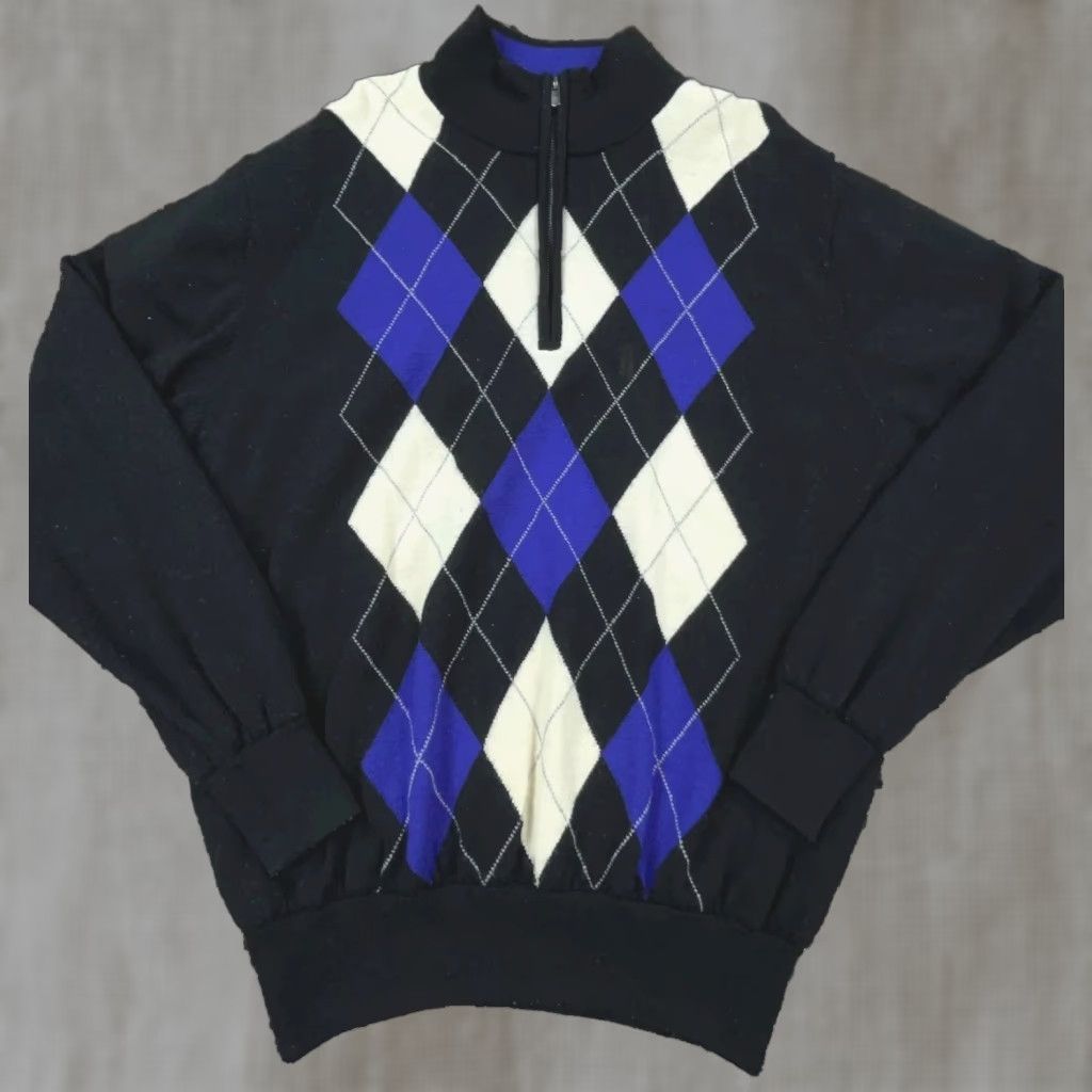 Footjoy FootJoy Sweater Men Large Black Pullover Wool Knit Quarter Zip Lined Golf Adult Size US L / EU 52-54 / 3 - 1 Thumbnail