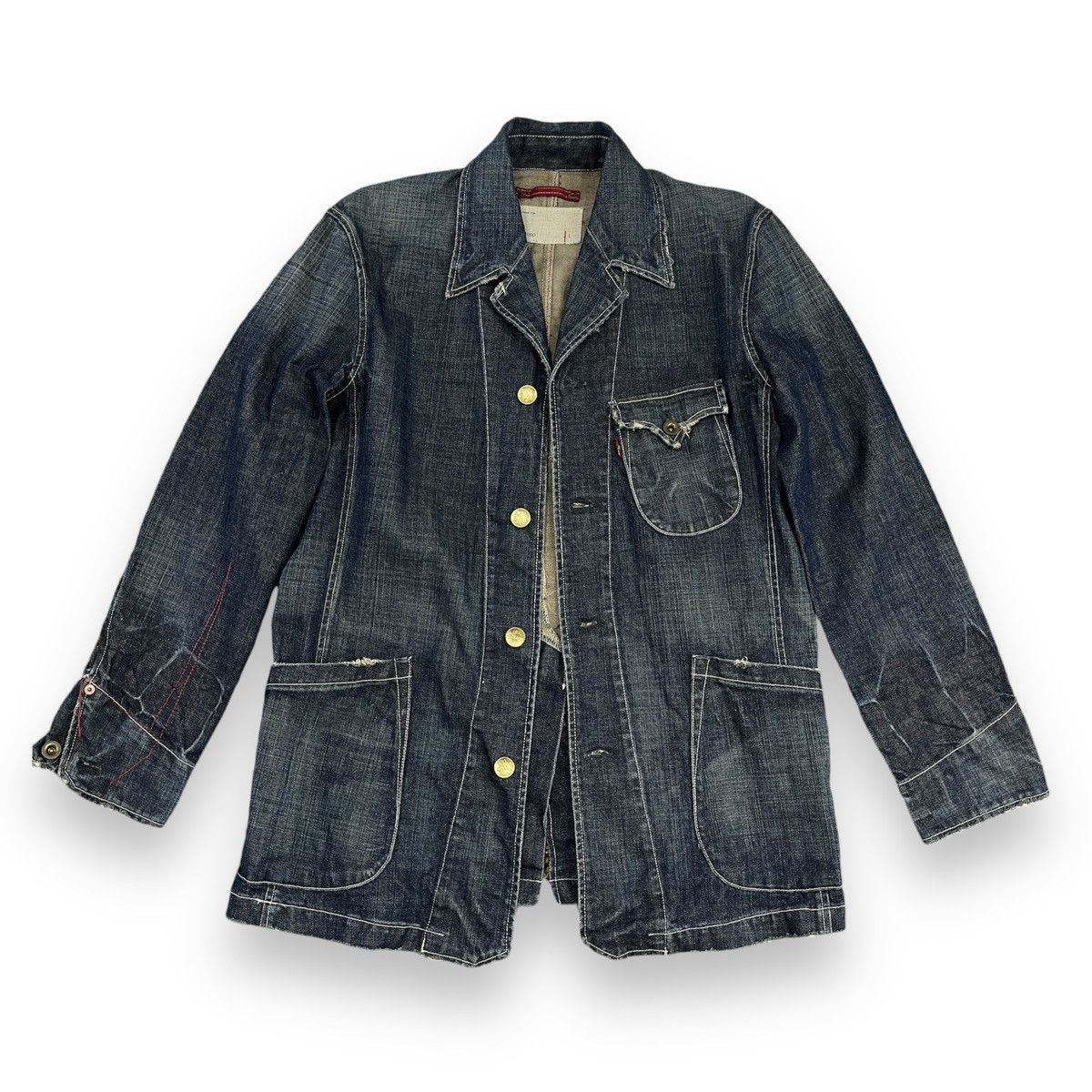 Levi's × Levi's Made & Crafted × Vintage Levis Redloop Chore Jacket Hidden Rivet Buttons Size US L / EU 52-54 / 3 - 2 Thumbnail