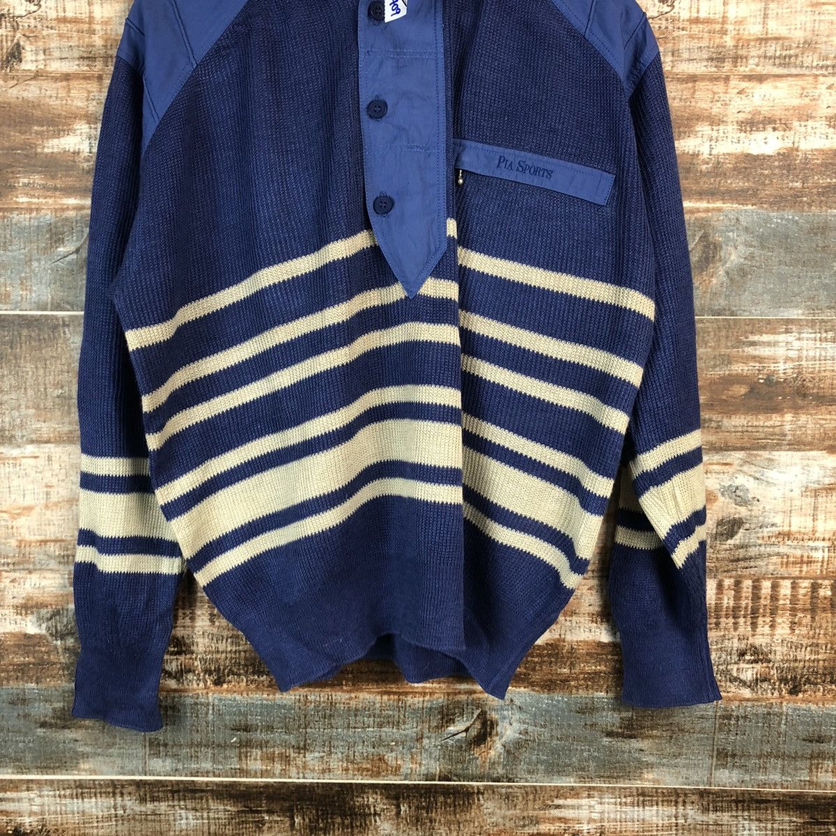 Japanese Brand Pia Sport Blue vintage knitwear Sweather #A2409 Size US L / EU 52-54 / 3 - 3 Thumbnail
