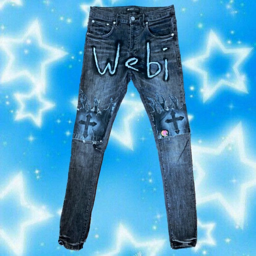Purple Frank Gator Double Cross Jeans (PURPLE) Size US 30 / EU 46 - 1 Thumbnail