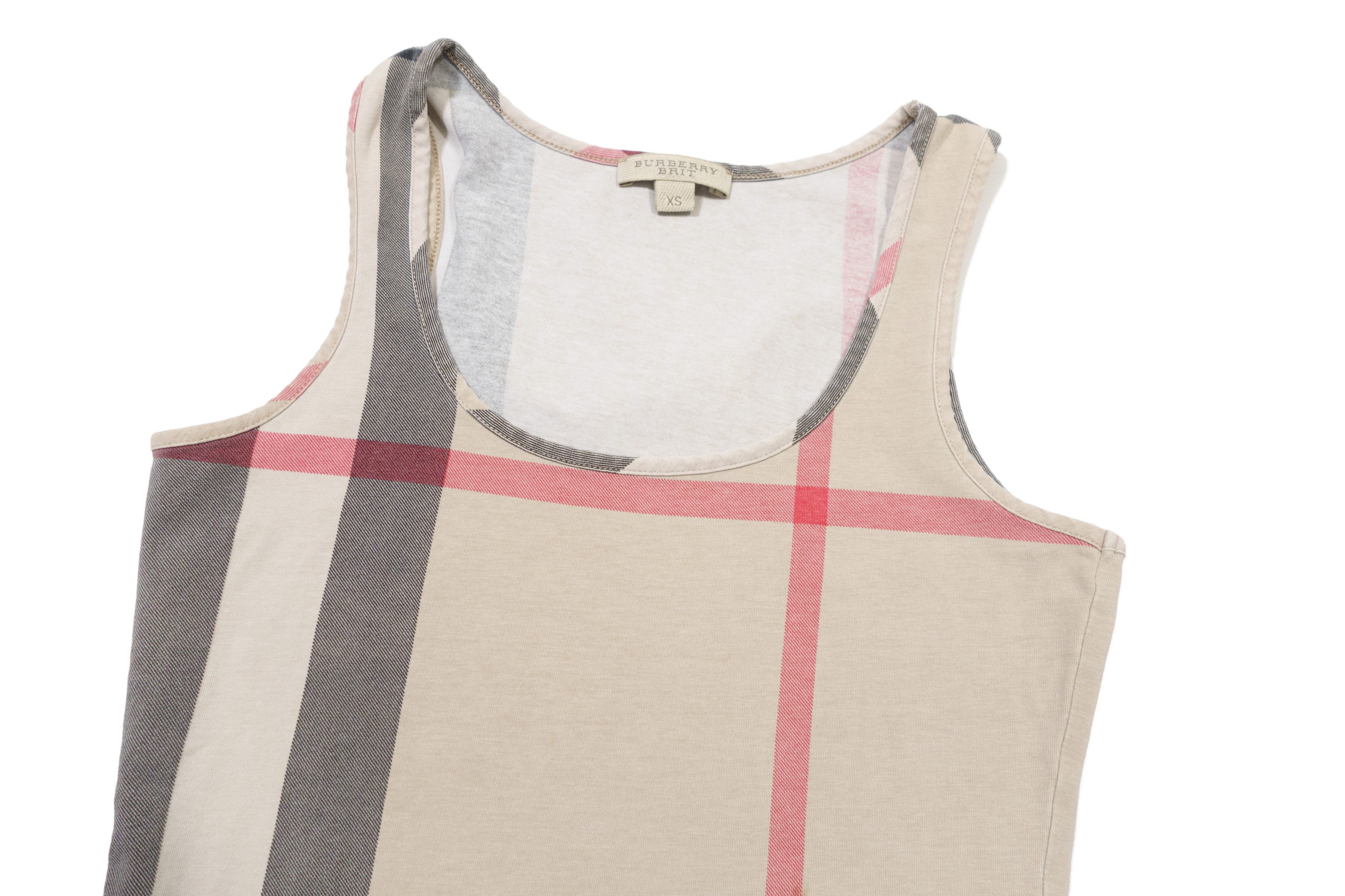 Burberry 00s Y2K Brit Nova Check Tank Top Size XS / US 0-2 / IT 36-38 - 3 Thumbnail