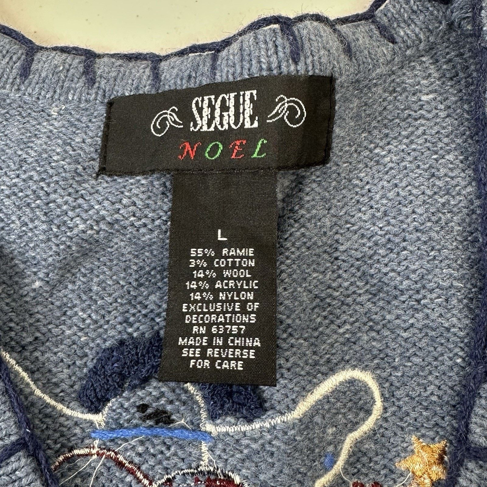 Other Segue Noel Vintage L Christmas Sweater Vest EUC Embroidered Size L / US 10 / IT 46 - 13 Thumbnail