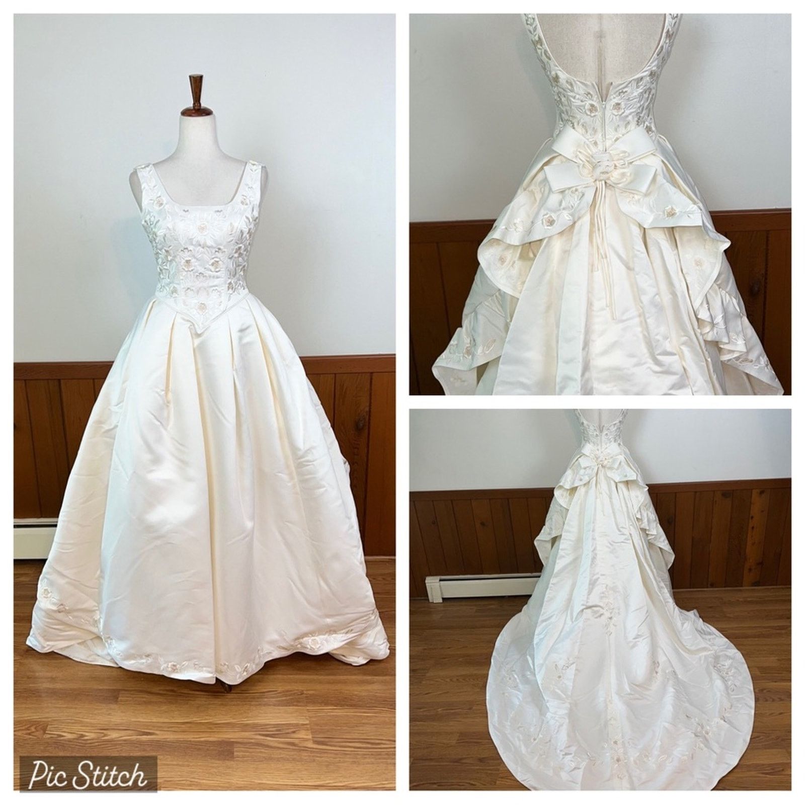 Image of Stunning Preserved Vintage Y2K St. Patrick Wedding Gown! in Cream, Women's (Size Large)