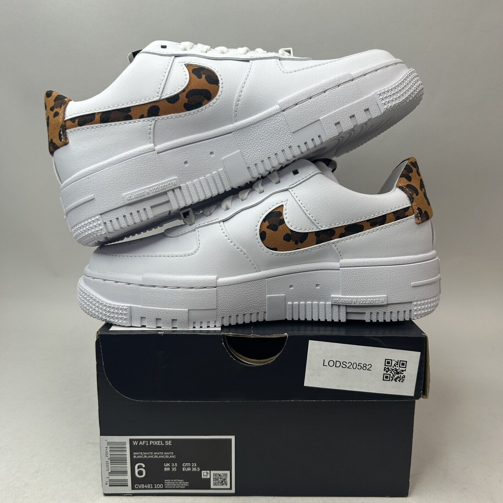Nike Nike Air Force 1 Low Pixel SE WMNS “White Leopard Print” Size US 6 / IT 36 - 3 Thumbnail