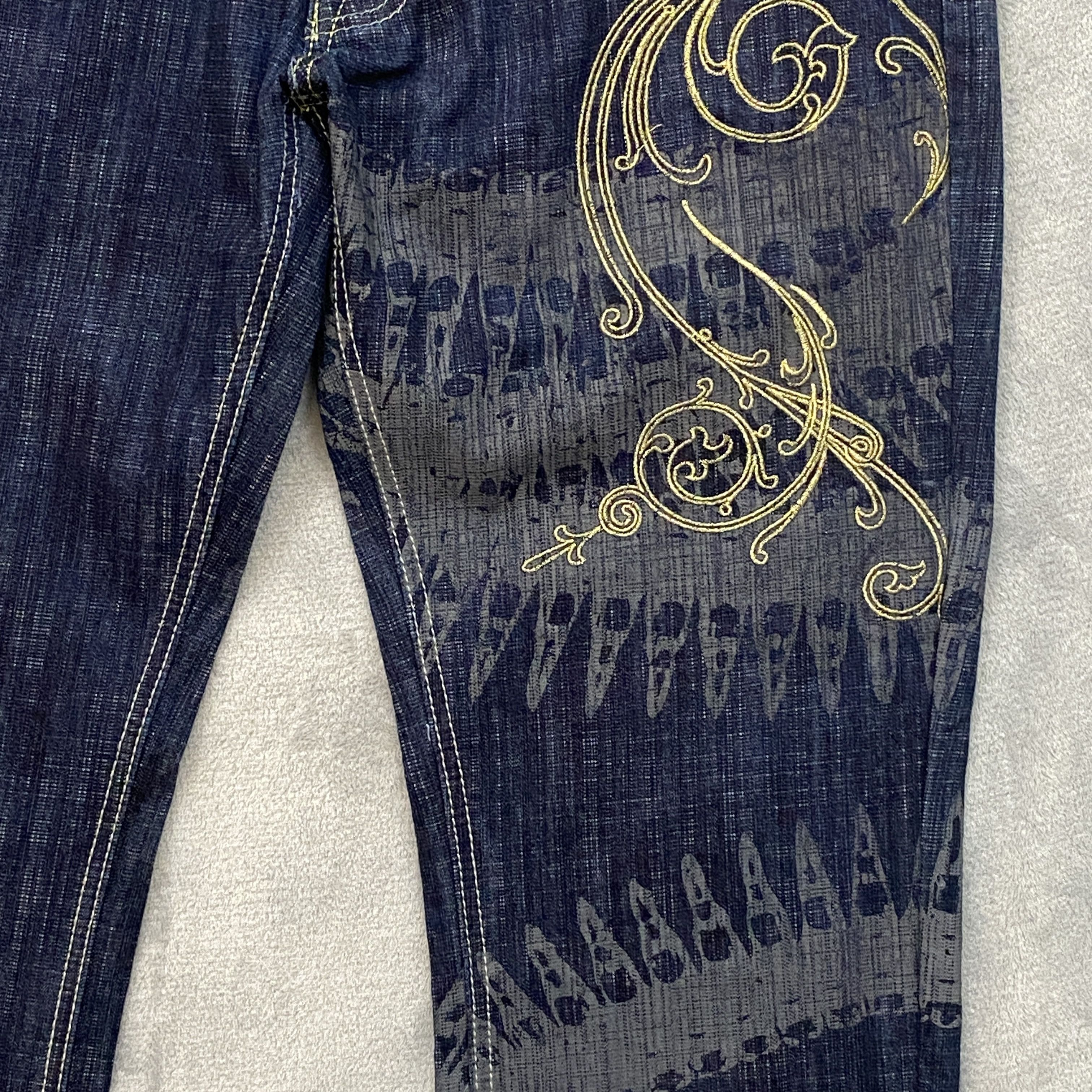 Imperious × Vintage Y2K DELF Men 34x30 (32x27) Blue BULLETS & BRASS KNUCKLES Size US 34 / EU 50 - 7 Thumbnail