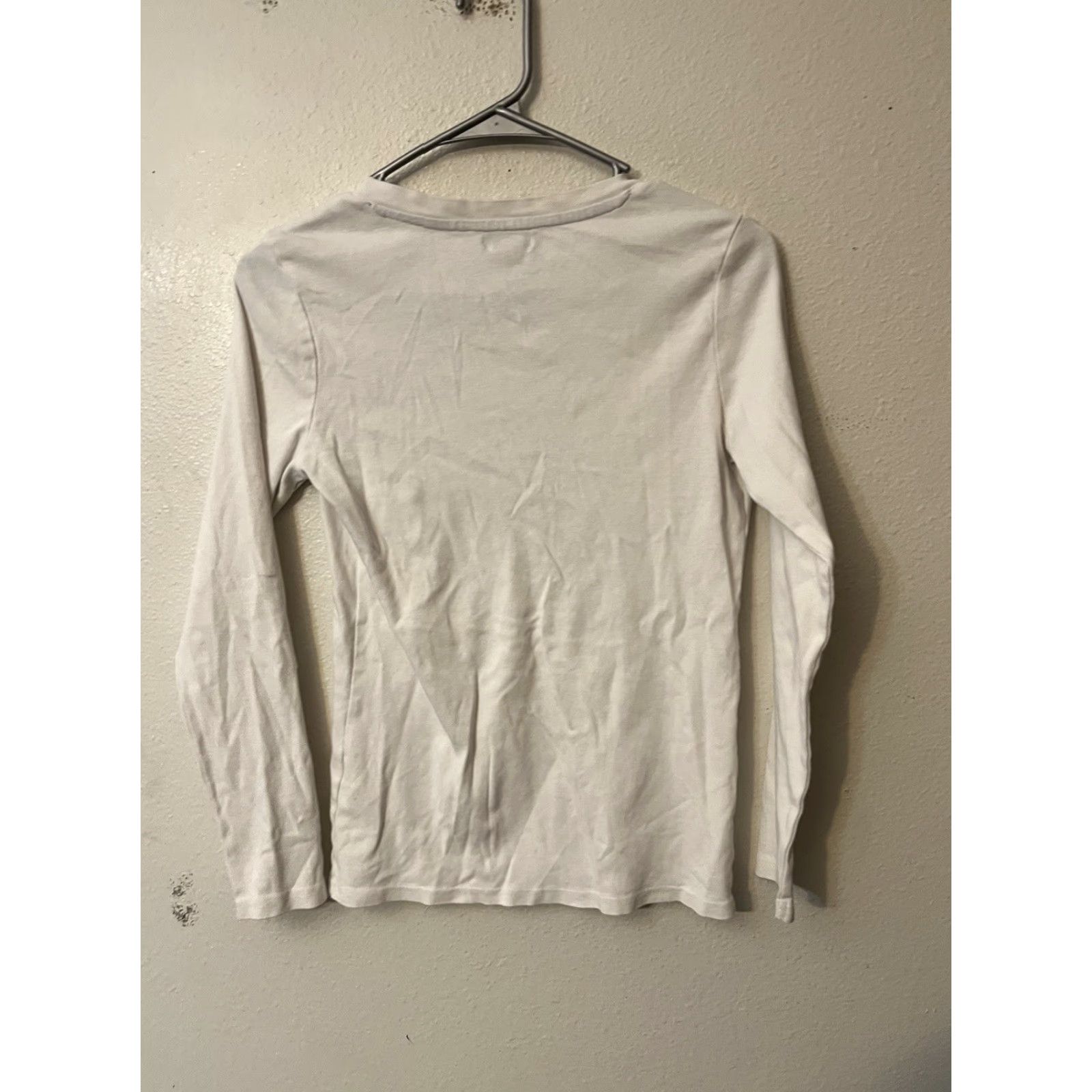 Vintage US Polo Assn T-Shirt Shirt Women Long Sleeve White with Logo V-Neck 100% Cotton Size S / US 4 / IT 40 - 3 Thumbnail