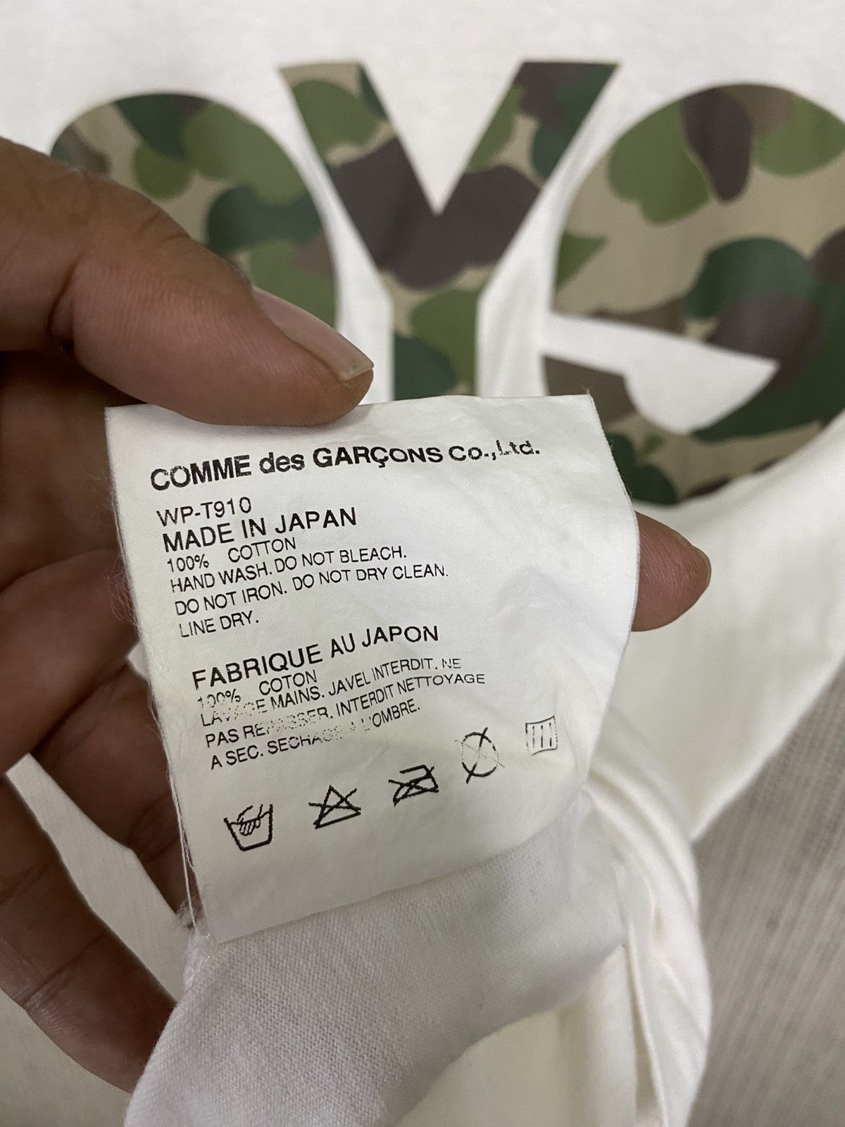 Comme des garcons x junya watanabe eye tshirt spell out