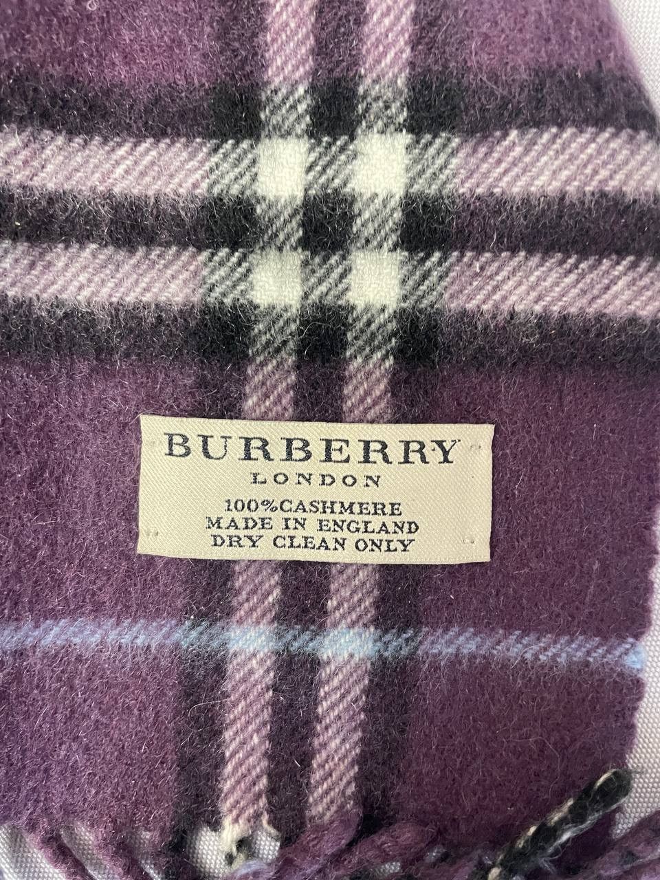 Burberry Burberry Nova Check Purple Scarf Cashmere Size ONE SIZE - 11 Thumbnail