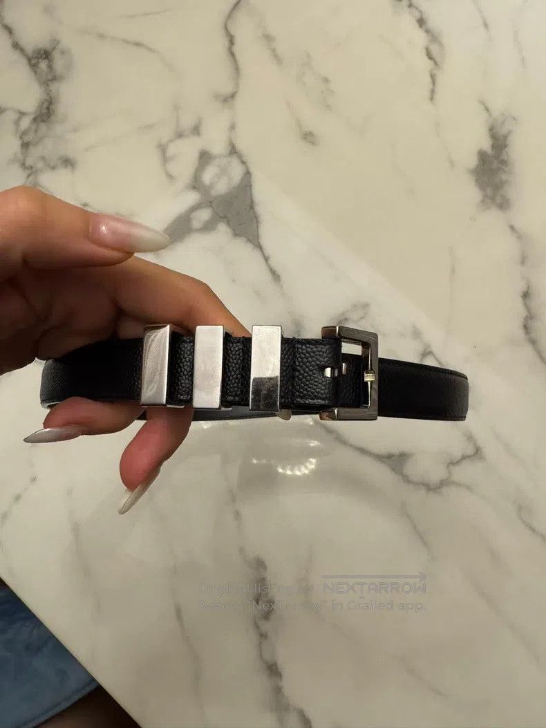 Saint Laurent Paris Saint Laurent Paris Three-ring Buckle Belt, Lizard Pattern Size ONE SIZE - 2 Thumbnail