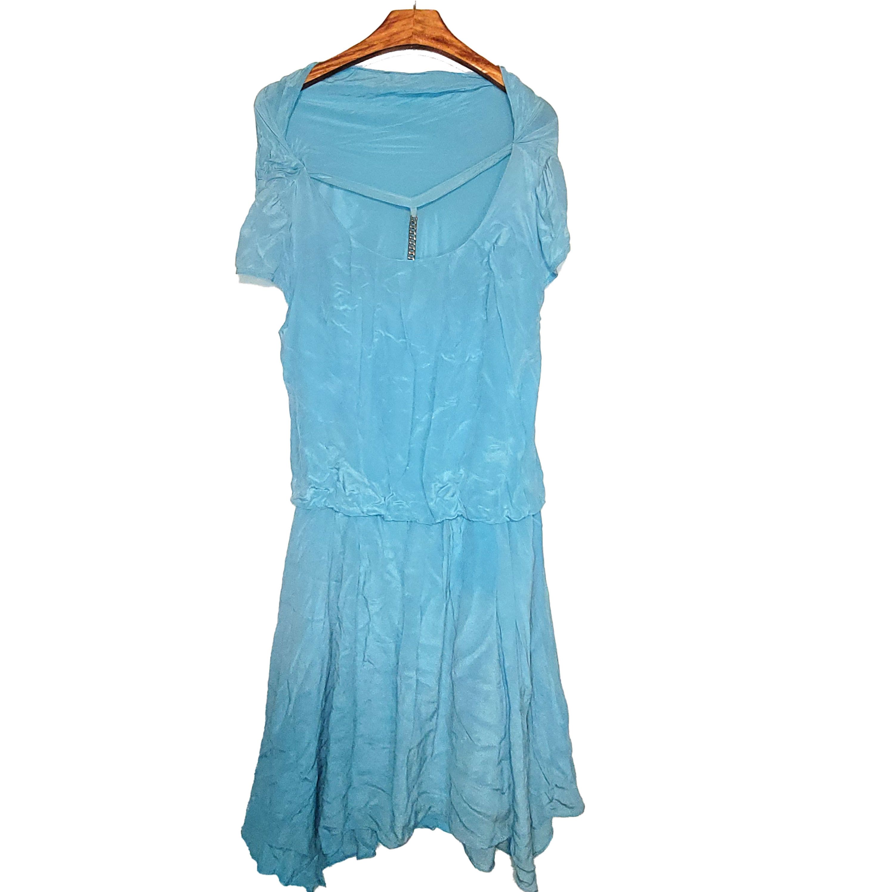 Other Women's 100% Silk Size S Short Sleeve Dress SAZ624 Size S / US 4 / IT 40 - 1 Thumbnail